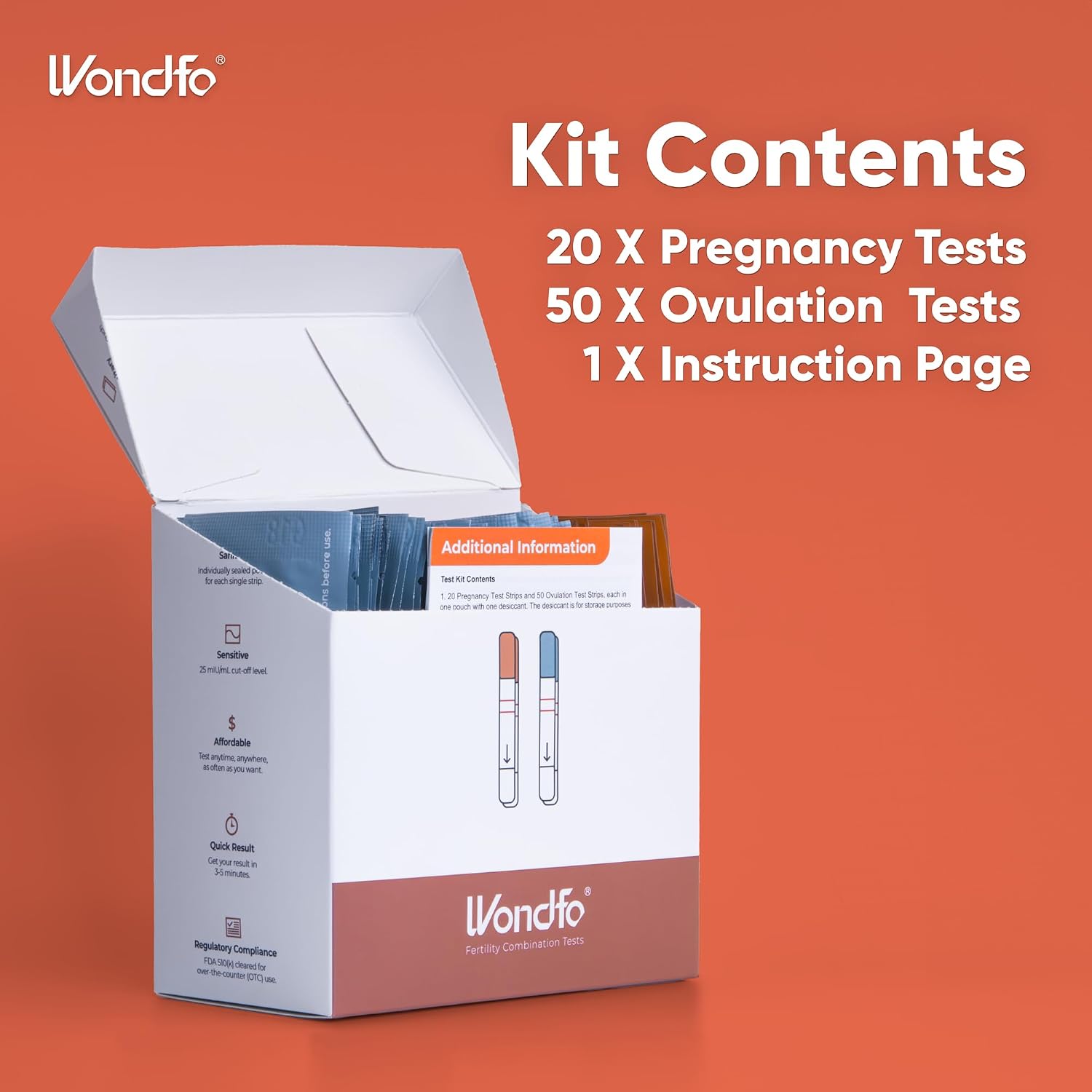 Wondfo 50 Ovulation Test Strips and 20 Pregnancy Test Strips Kit | Rapid Test Detection for Home Self-Checking (50 LH + 20 HCG)-Expirs in Dec 2026 - Image 9