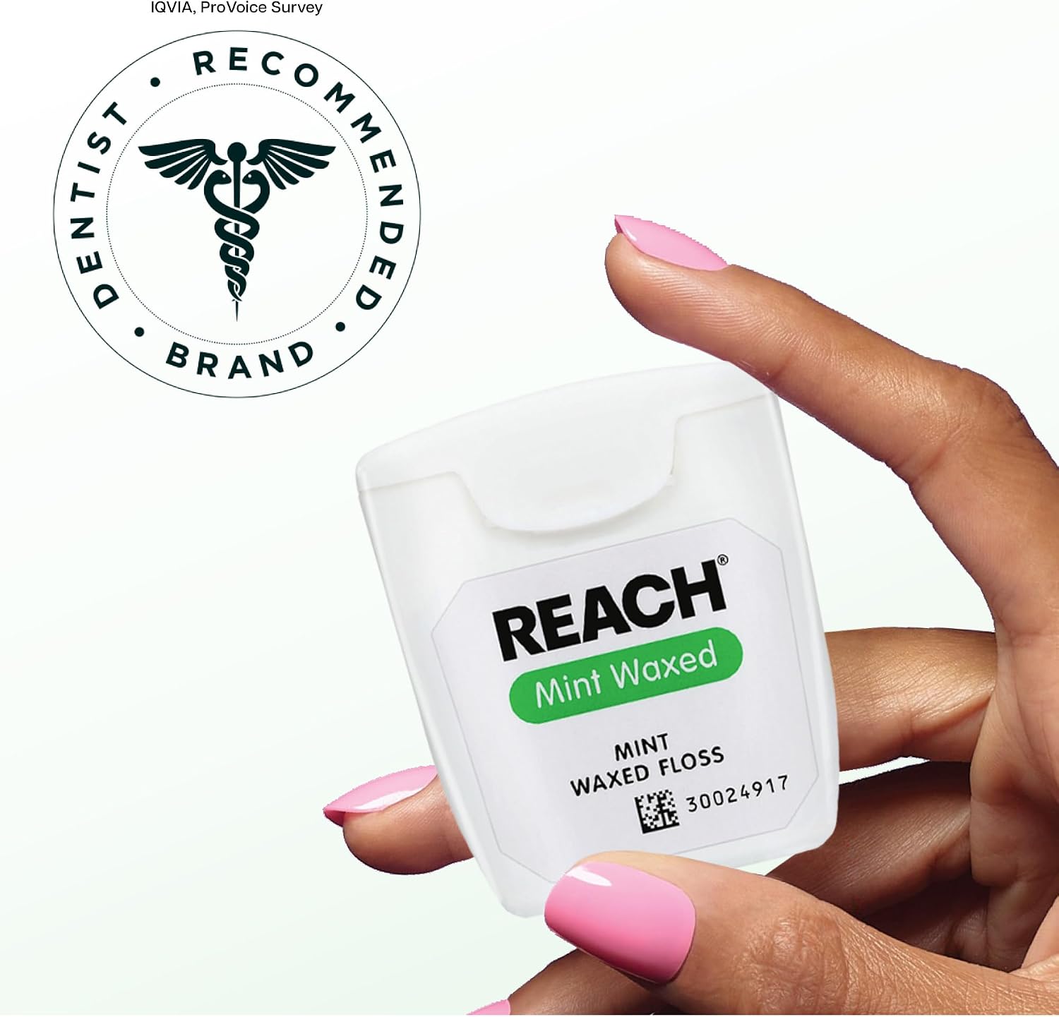 REACH Waxed Dental Floss, 2X More Value, Plaque Remover for Teeth, Shred Resistant, Floss Slides Smoothly, Easy to Use, Waxed, for Adults & Kids, Oral Care, PFAS Free, 3 Pack, 115 yd, Mint - Image 6