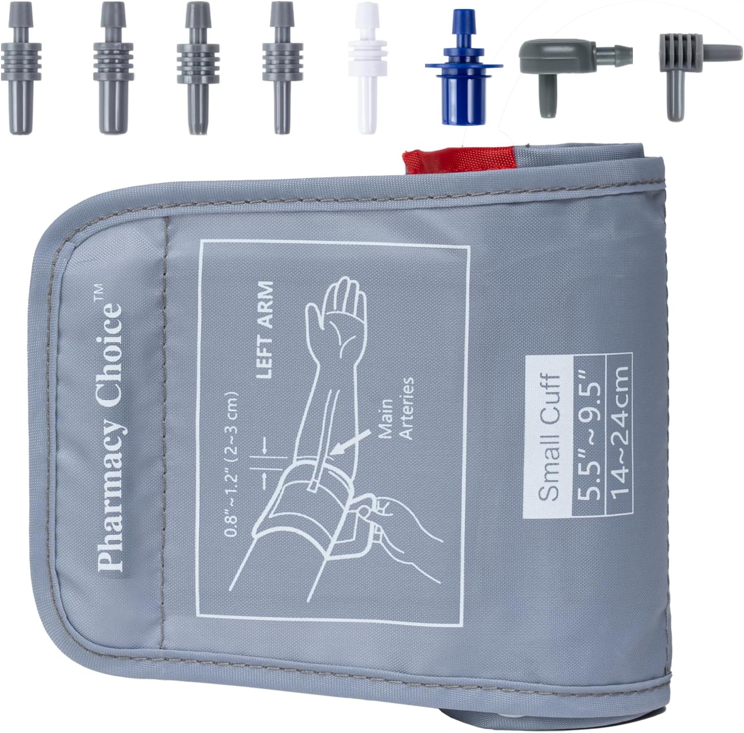 Small Blood Pressure Cuff for Kids, Slim Arm, Compatible with Most Monitors, ARM Blood Pressure Replacement Cuff with 8 Connectors (5.5"-9.5")