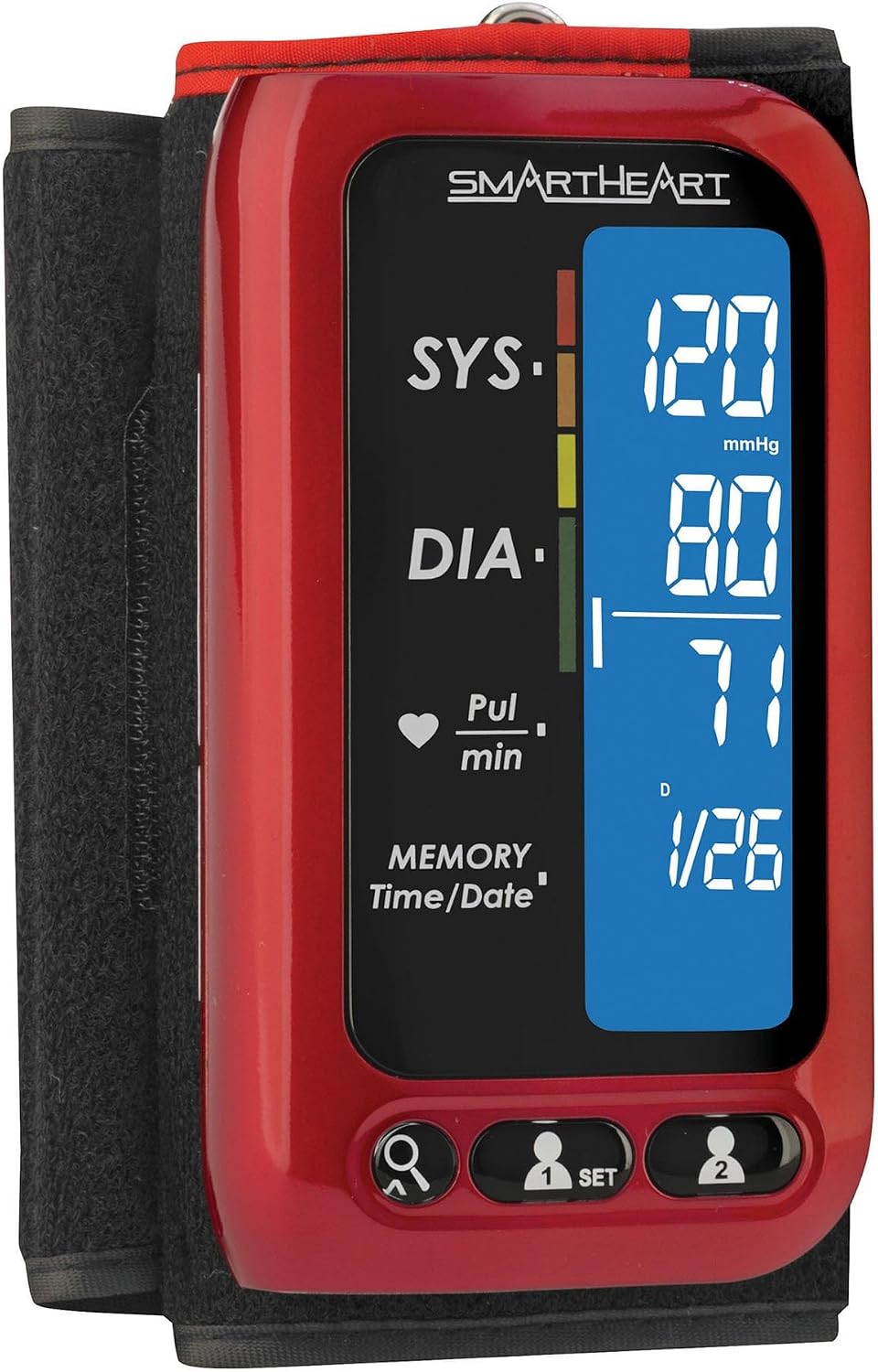 Smartheart Adult Cuff Arm Home Automatic Digital Blood Pressure Monitor 1-Tube Black 1 Each | Digital BP Machine with Attached Cuff, Advanced Inflation & 500 Memory - Image 3