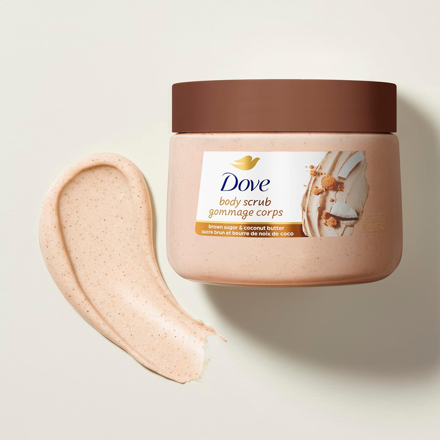 Dove Body Scrub Brown Sugar & Coconut Butter, 15 oz | Exfoliating body scrub that buffs away dull skin and deeply nourishes for soft, smooth and radiant skin - Image 6