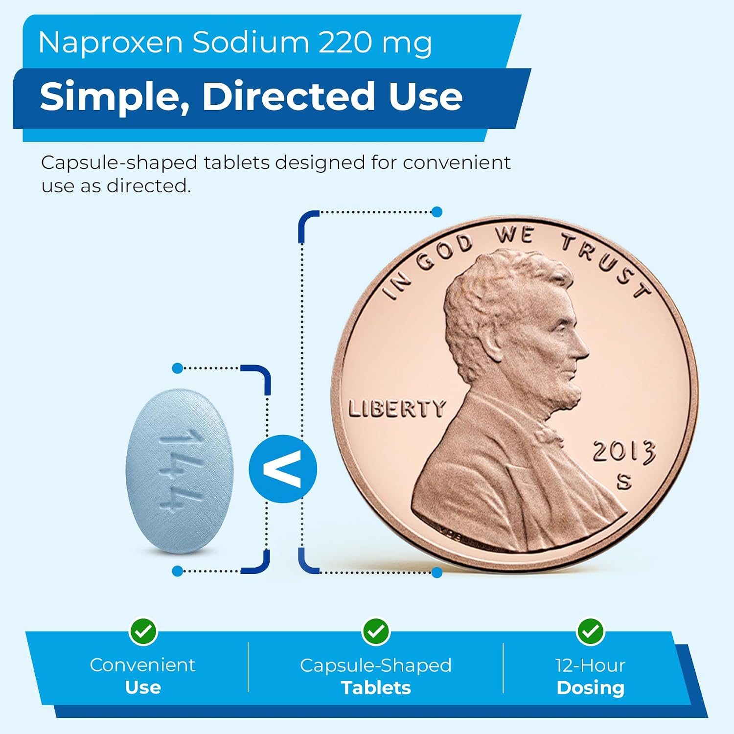 TIME-Cap Labs Naproxen Sodium 220mg Pain Reliever/Fever Reducer 300 Caplets | Temporarily Relieves Minor Aches & Pains due to Headache, Toothache, Backache, Muscular Aches & Menstrual Cramps | For Adults - Image 3