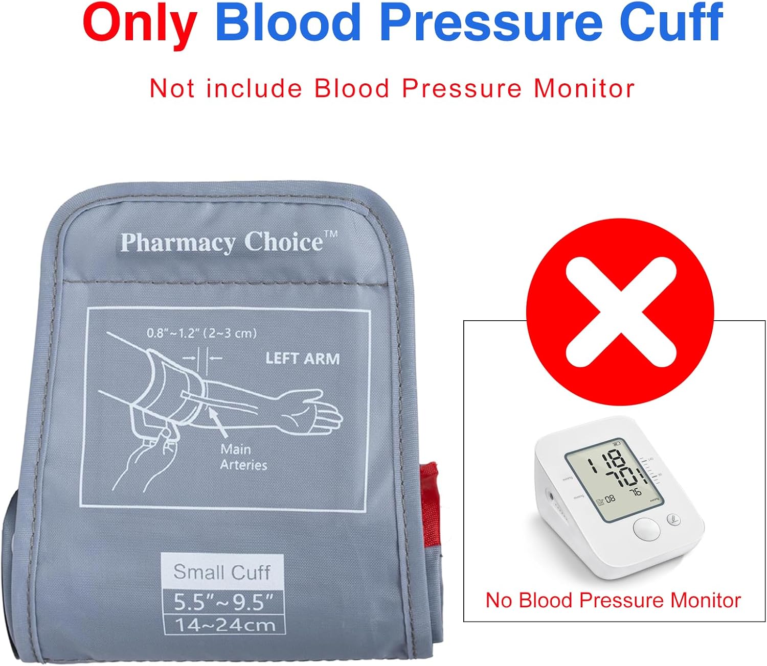 Small Blood Pressure Cuff for Kids, Slim Arm, Compatible with Most Monitors, ARM Blood Pressure Replacement Cuff with 8 Connectors (5.5"-9.5") - Image 7