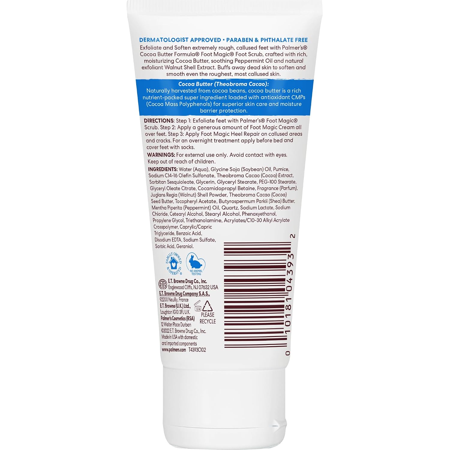 Palmer's Exfoliating Foot Scrub, Foot Magic Cocoa Butter Formula (2.1 Oz) | Smooths rough, dry cracked feet with Vitamin E, Peppermint Oil and Walnut Shell Extract. Use with foot scrubber for pedicure. - Image 3