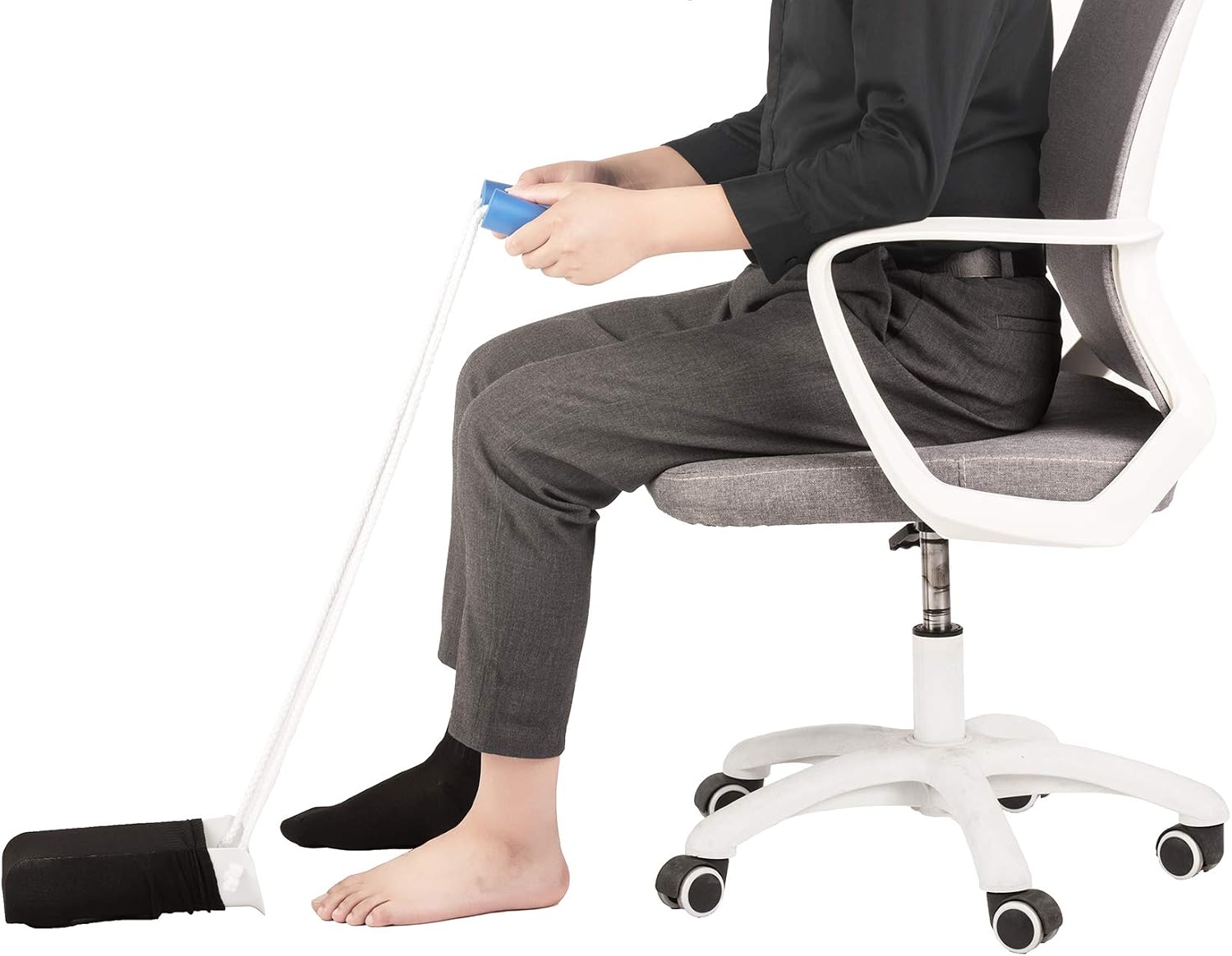 COW&COW Medium 4" Sock Aid with Foam Handles and Length Adjust Cord-Sock Assistant Device Medium - Image 6