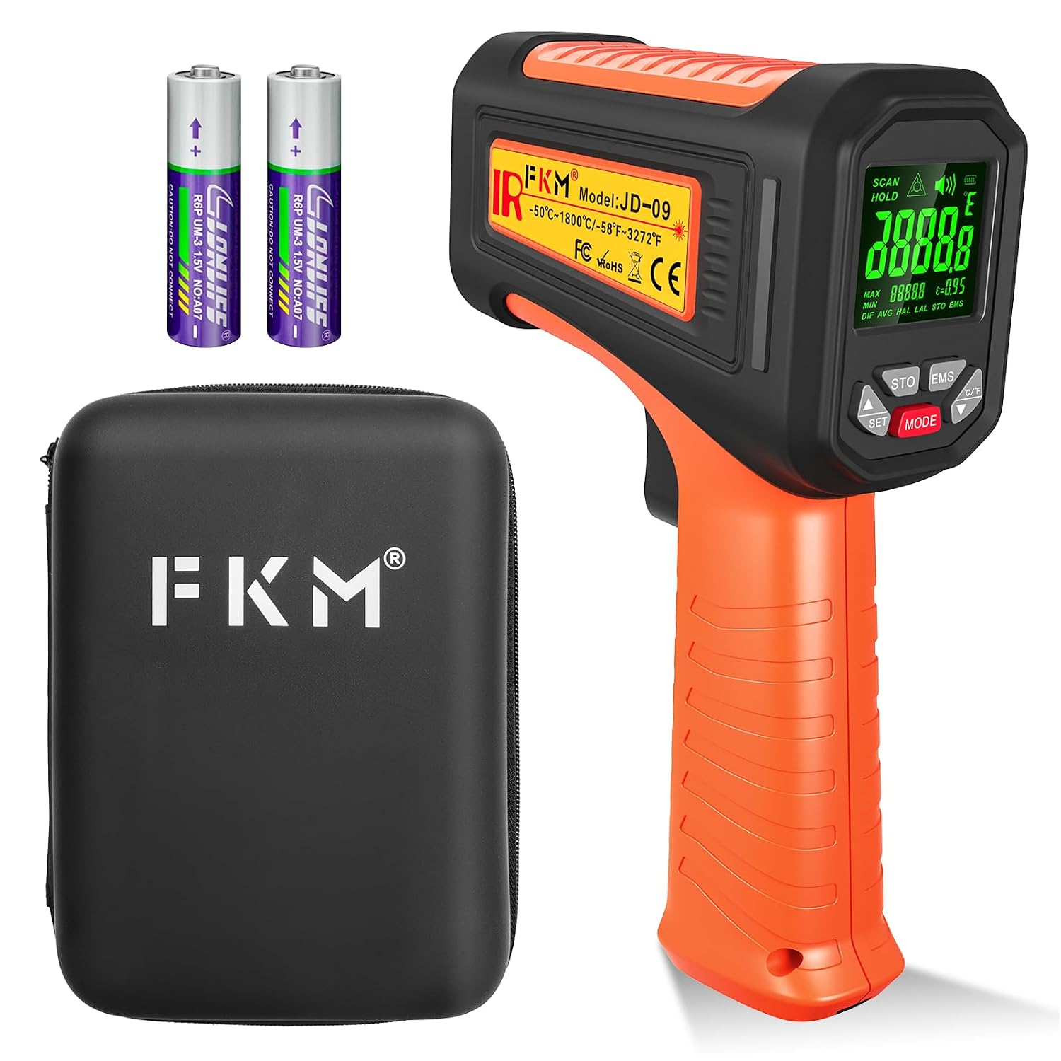 -58°F ~3272°F FKM Infrared Thermo...