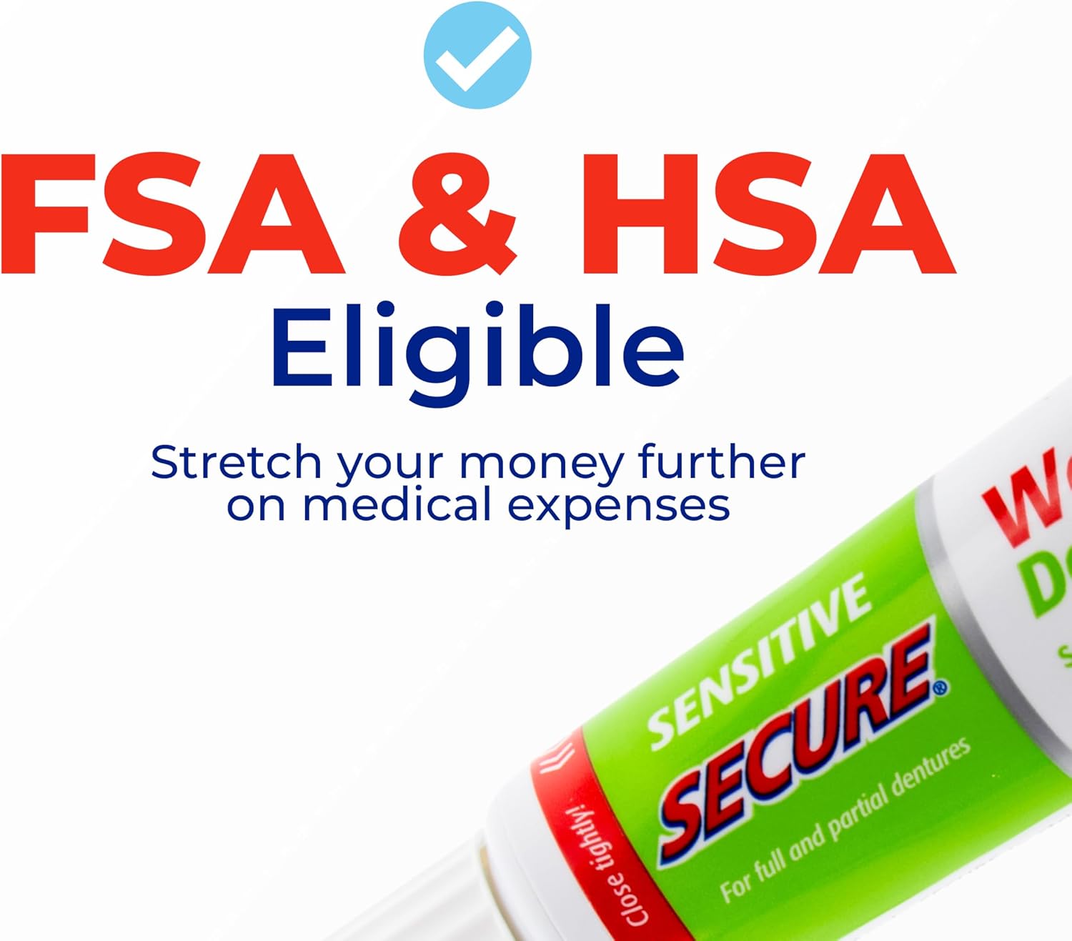 Secure Sensitive Denture Adhesive Cream, Zinc Free Denture Glue, 1.4 oz | Aloe Vera & Myrrh to Nourish Your Gums - Uppers, Lowers & Partials - Waterproof & Zinc Free - Less Adhesive, More Hold - Image 7