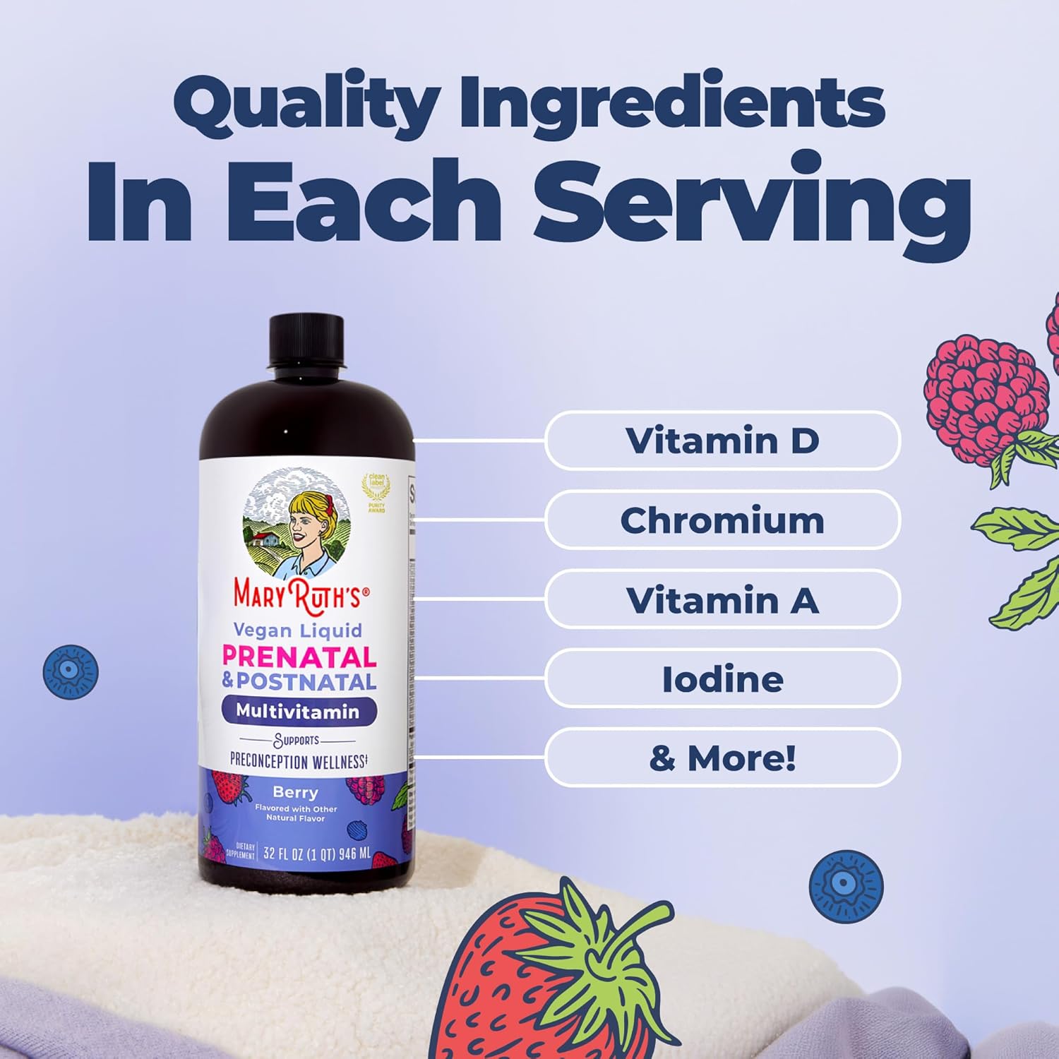 MARYRUTH'S Liquid Postnatal & Prenatal Vitamins for Women, Sugar Free, 32oz | Selenium, Folate, Healthy Fetal Development, Vegan, Non-GMO - Image 5
