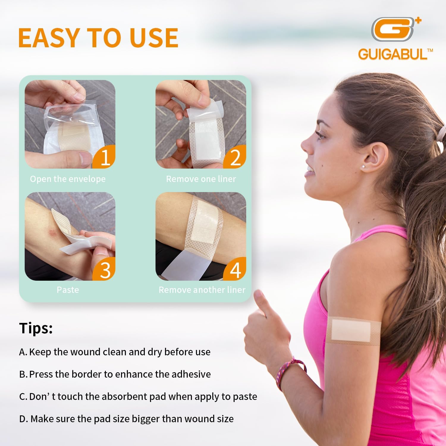 Waterproof Silicone Bandages for Sensitive Skin Variety Pack | 48 Counts Painless Removal Hypoallergenic Latex Free 0.75"x3" (36 Counts) and 1.63"x4" (12 Counts) - Image 4