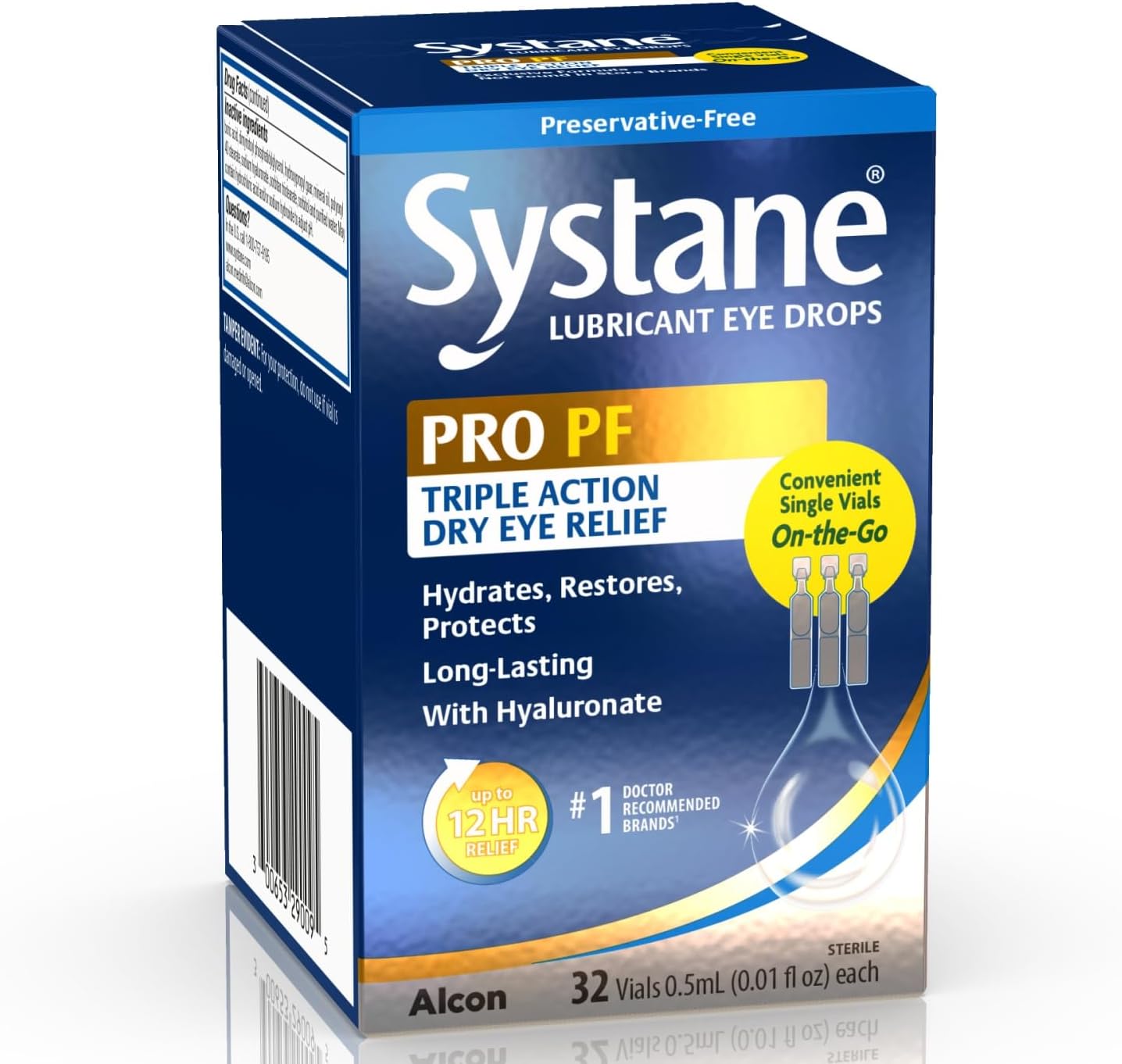 Systane PRO Preservative Free Eye Drops, 12 Hour Dry Eye Relief, 32 Vials - Image 2