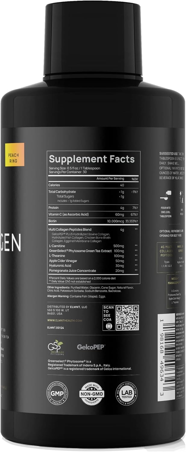 Premium Liquid Collagen for Women Weight Loss & Beauty Collagen Peptides | Hyaluronic Acid, Biotin, L-Carnitine, ACV - Ultra Pure Multi Collagen Protein Shots, Colageno, Hair Nails And Skin Vitamins - Image 2