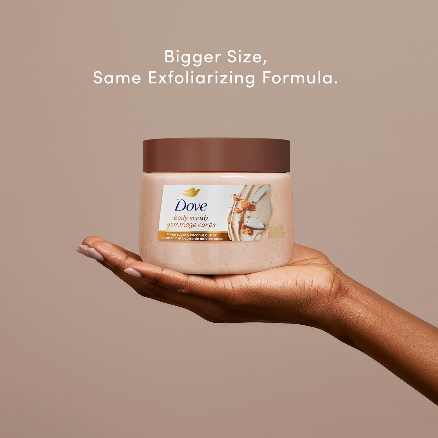 Dove Body Scrub Brown Sugar & Coconut Butter, 15 oz | Exfoliating body scrub that buffs away dull skin and deeply nourishes for soft, smooth and radiant skin - Image 3