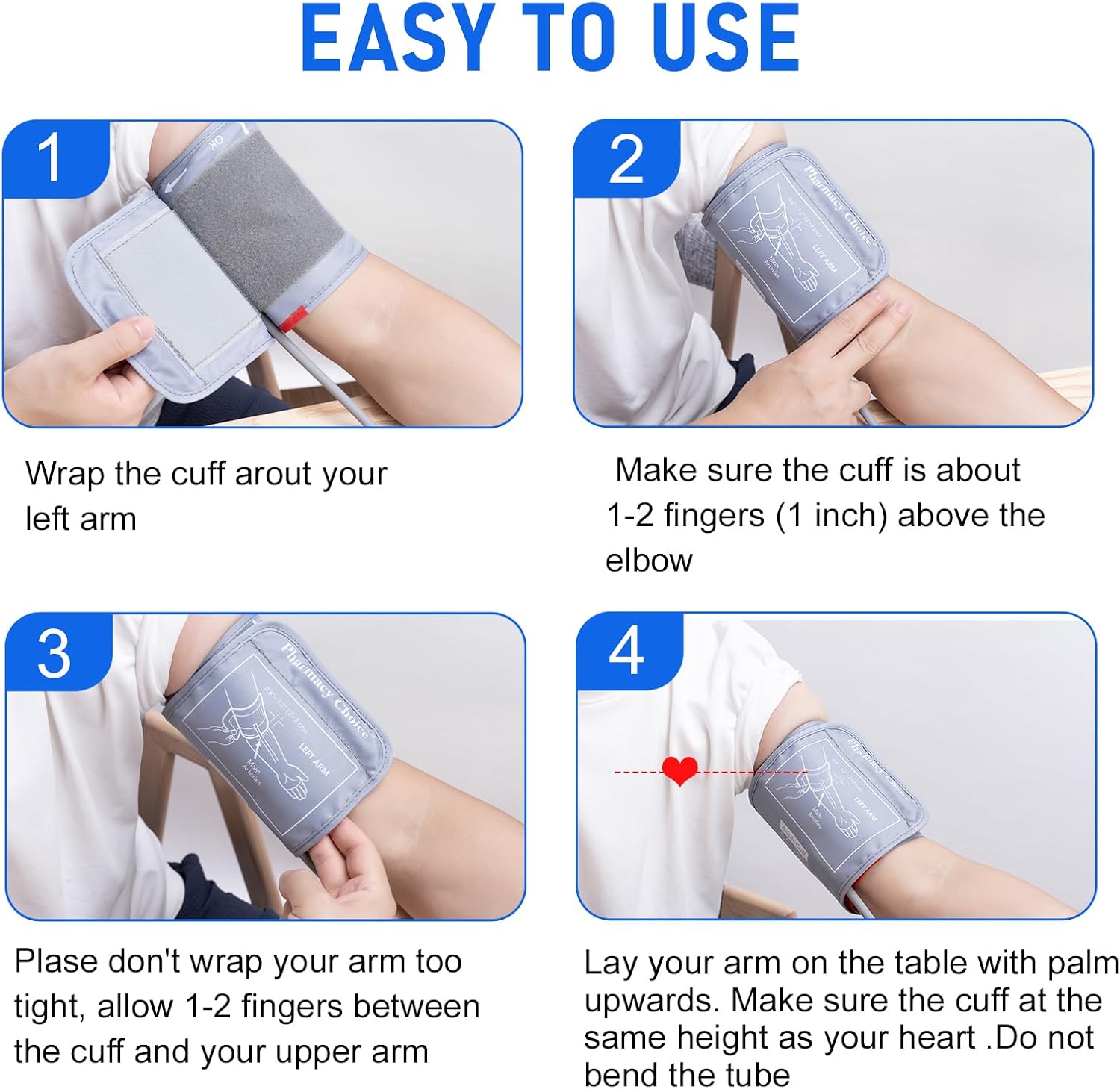 Small Blood Pressure Cuff for Kids, Slim Arm, Compatible with Most Monitors, ARM Blood Pressure Replacement Cuff with 8 Connectors (5.5"-9.5") - Image 5
