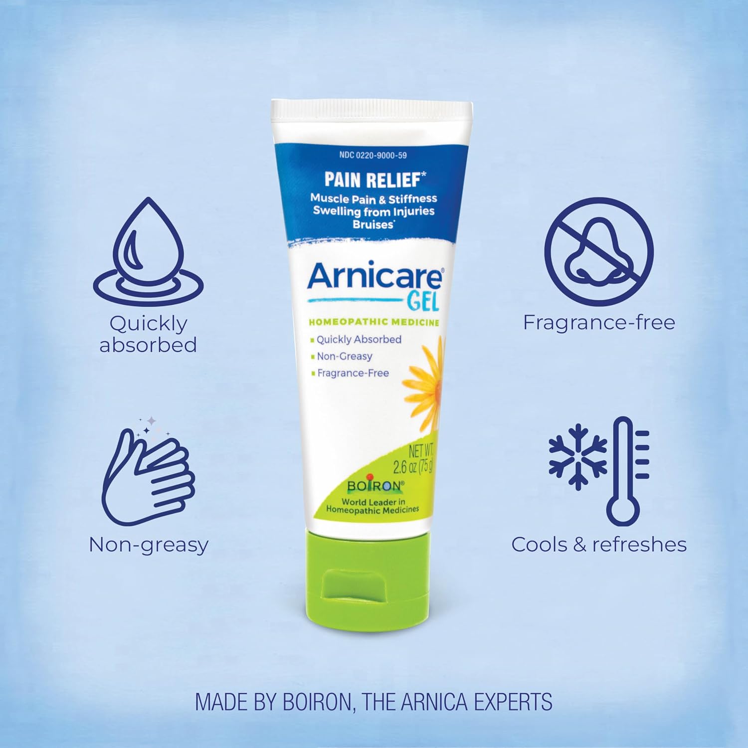 Boiron Arnicare Gel for Relief of Joint Pain, Muscle Pain, Muscle Soreness, and Swelling from Bruises or Injury - Non-greasy and Fragrance-Free - 2.6 oz - Image 3