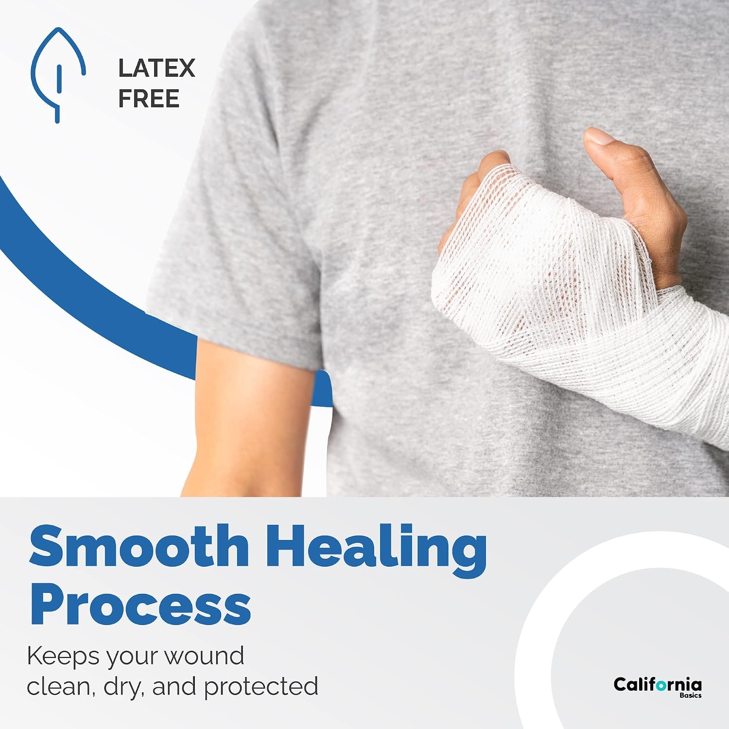 California Basics 24-Pack Gauze Bandage Roll with Tape, 4 Inches x 4 Yards - Soft, Stretchable & Breathable Wrap for Wound Care, First Aid & Medical Supplies - White - Image 6