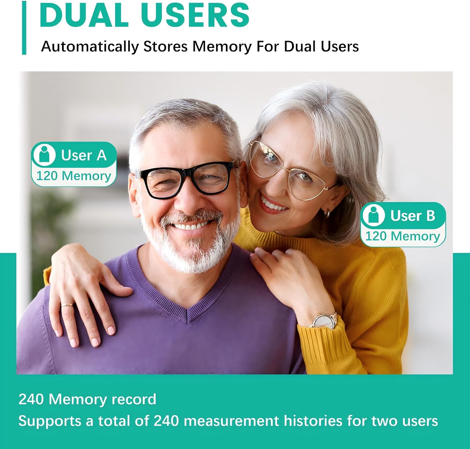 Oklar FDA Cleared Blood Pressure Monitor Upper Arm BP Machine for Home Use | Clinical Accuracy, 2x120 Memory, Large LED Display & 8.7"-15.7" Adjustable Cuff, Dual Power for Home & Travel, Black - Image 5
