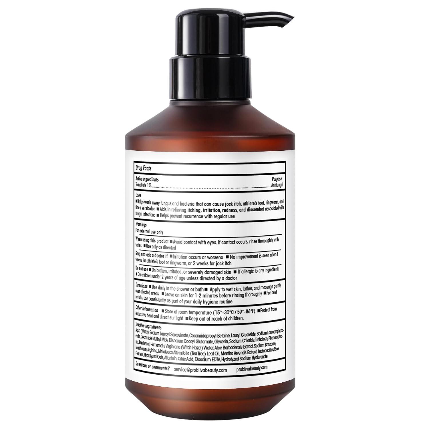 ProBliva Antifungal Body Wash Treatment Soap - Jock Itch, Ringworm, Back Acne, Tinea & Foot Odor – Skin Relief Cleanser Gel with Tea Tree Oil & Tolnaftate for Men and Women (with Brush Kit) - Image 9