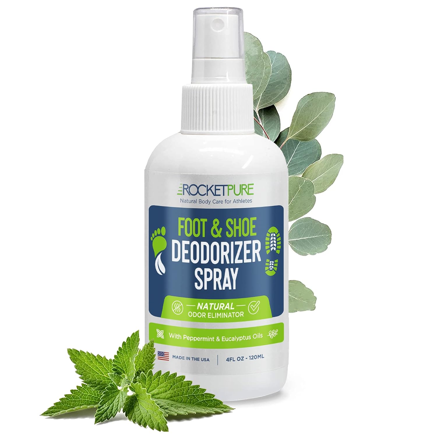 Rocket Pure Natural Foot and Shoe Deodorizer Spray, Mint, 4 fl oz, 1-Pack | Deodorant and odor eliminator for smelly feet, smell remover, formulated with essential oils, paraben-free, made in the USA - Image 9