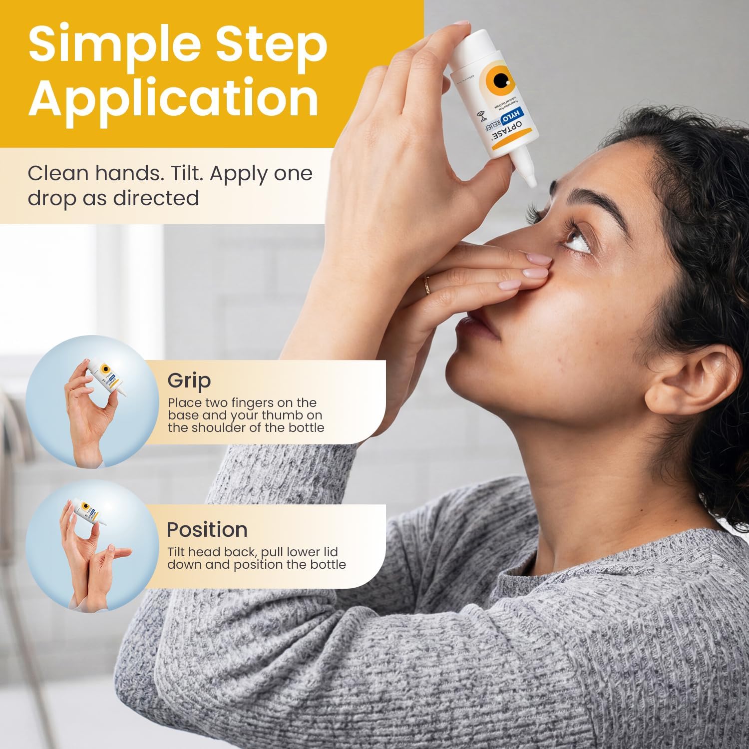 Optase® HYLO® Relief Dry Eye Drops, 0.33 fl oz | Preservative Free Eye Drops for Dry Eyes - One Click, One Drop Lubricant for Dryness - Contact Lens Compatible - 300 Drops - Image 6