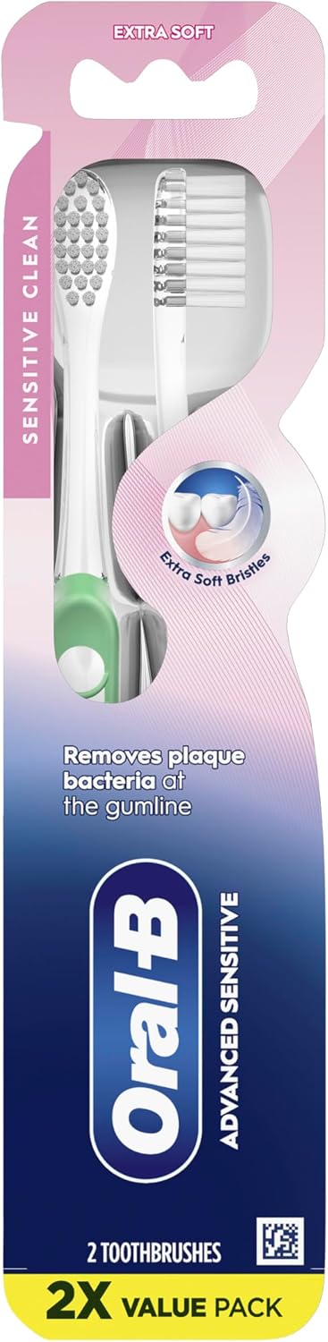 Oral-B Advanced Sensitive Toothbrushes, Extra Soft, 2 Count - Image 6