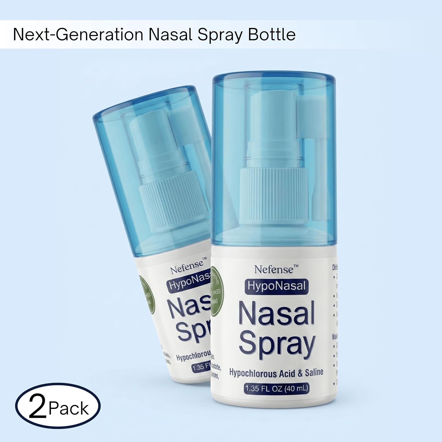 HypoNasal Daily Nasal Spray, Doctor Approved Hypochlorous Acid Antimicrobial Spray Cleanses Irritants Causing Allergies Inflammation Congestion Snoring and Irritation, Deep Sleep, Opens Airways - Image 2