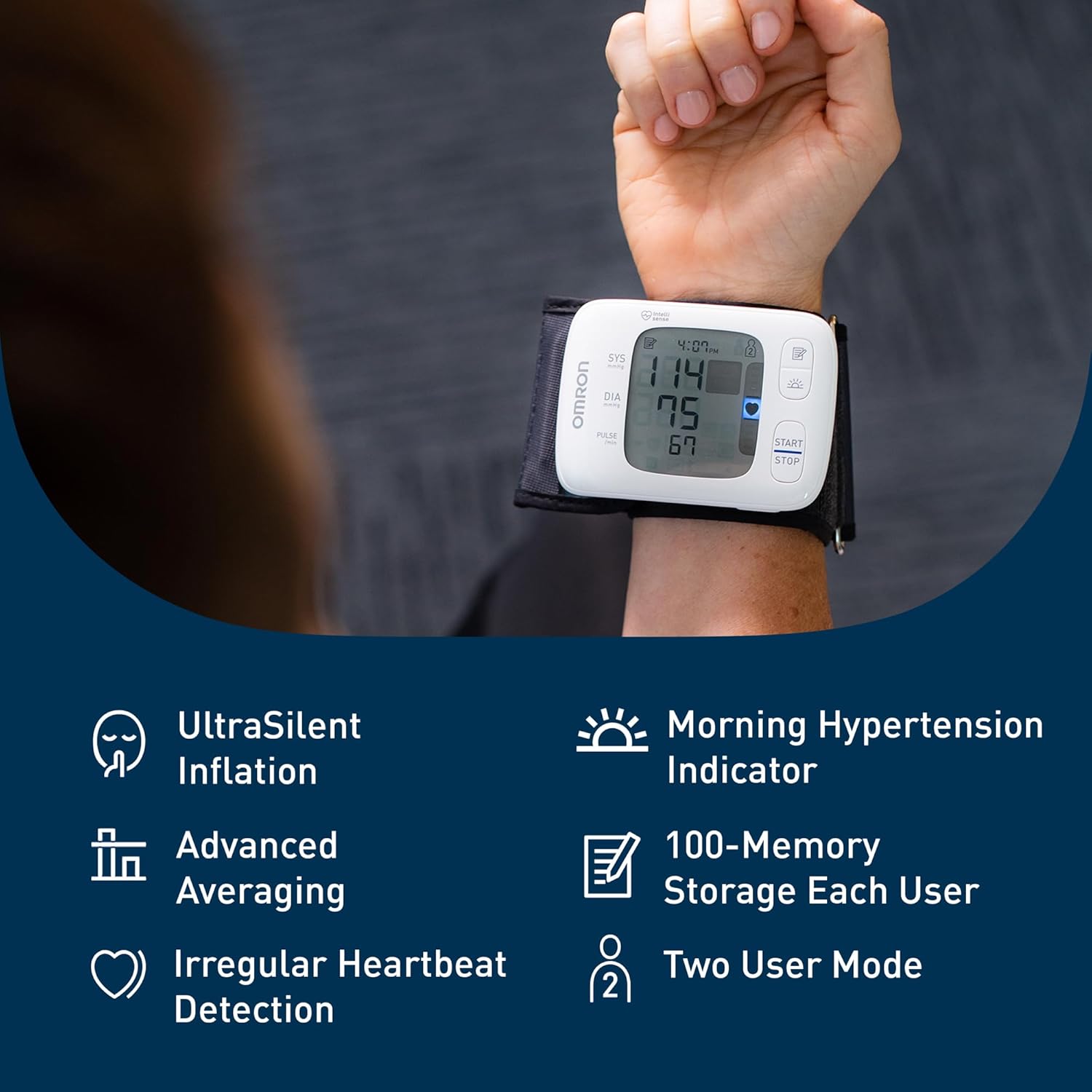 OMRON Gold Wireless Wrist Blood Pressure Monitor for Home Use | #1 Doctor & Pharmacist Recommended Brand - Clinically Validated - Connect App - Image 2