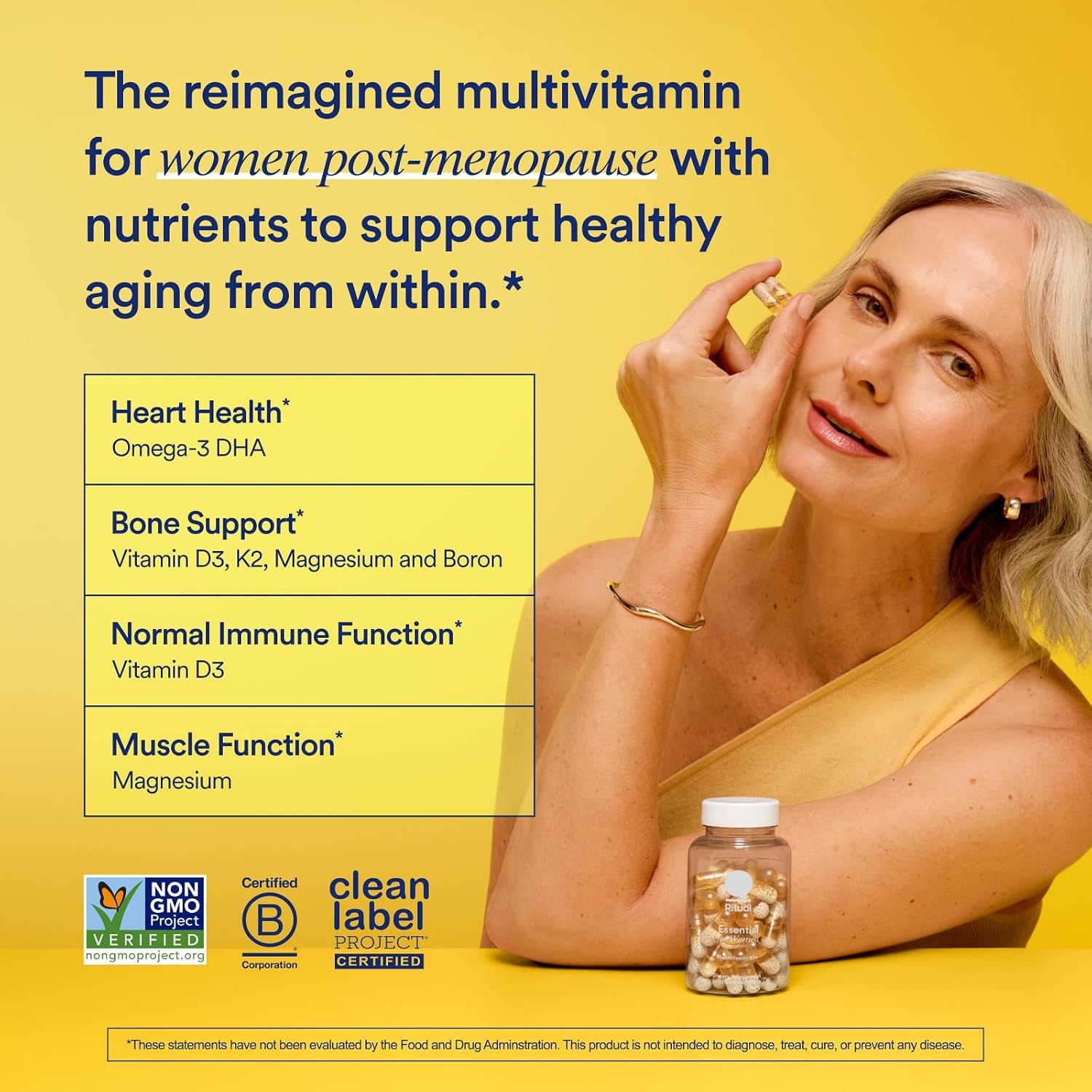 Ritual Women's 50+ Multivitamin - 60 Capsules - 30 Servings | Key Essential Vitamins and Minerals to Support Menopause, Energy, Heart, Bone, Brain Health* - Folate, DHA - Vegan - Mint - Image 2