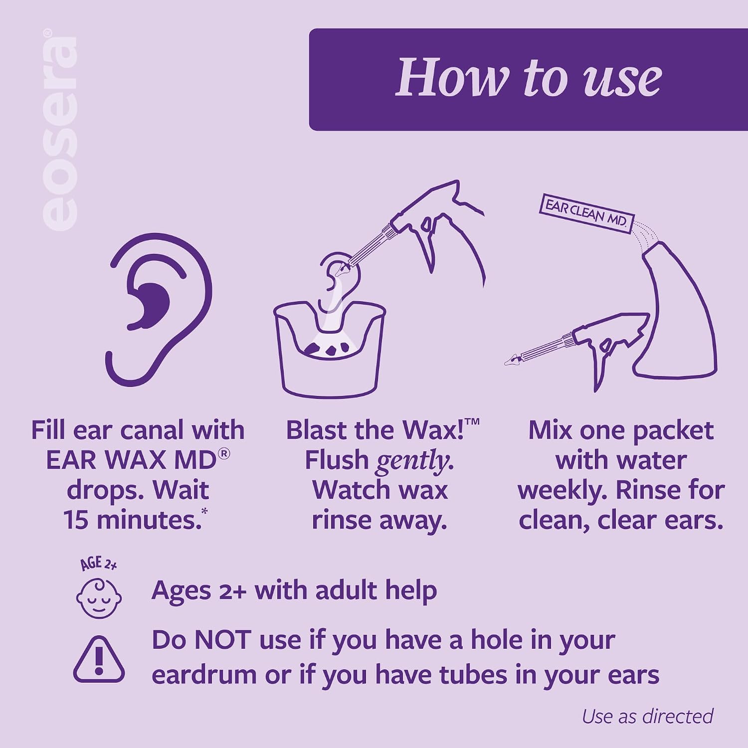 eosera Wax Blaster MD+ Ear Wax Cleaning System | Includes 5 Single-Use Vials and 3 Premixed Packets - Complete Earwax Irrigation Kit for Stubborn and Routine Ear Cleaning - Image 4