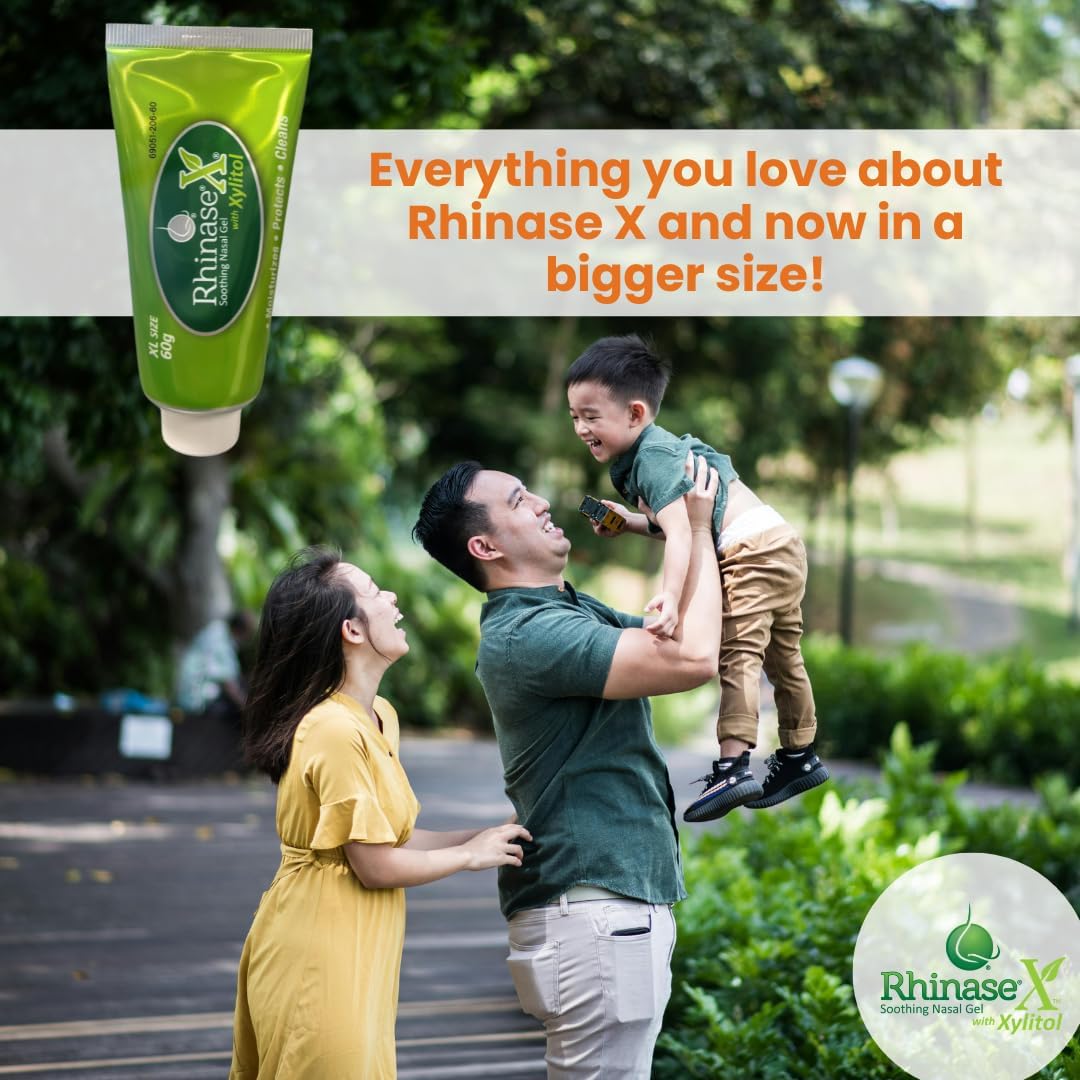 Rhinase X Nasal Gel | Long Lasting Symptom Relief from Nasal Dryness from Low Humidity and Allergy| Great for Travel Dryness Caused by Dry Nose. 60g - Image 6