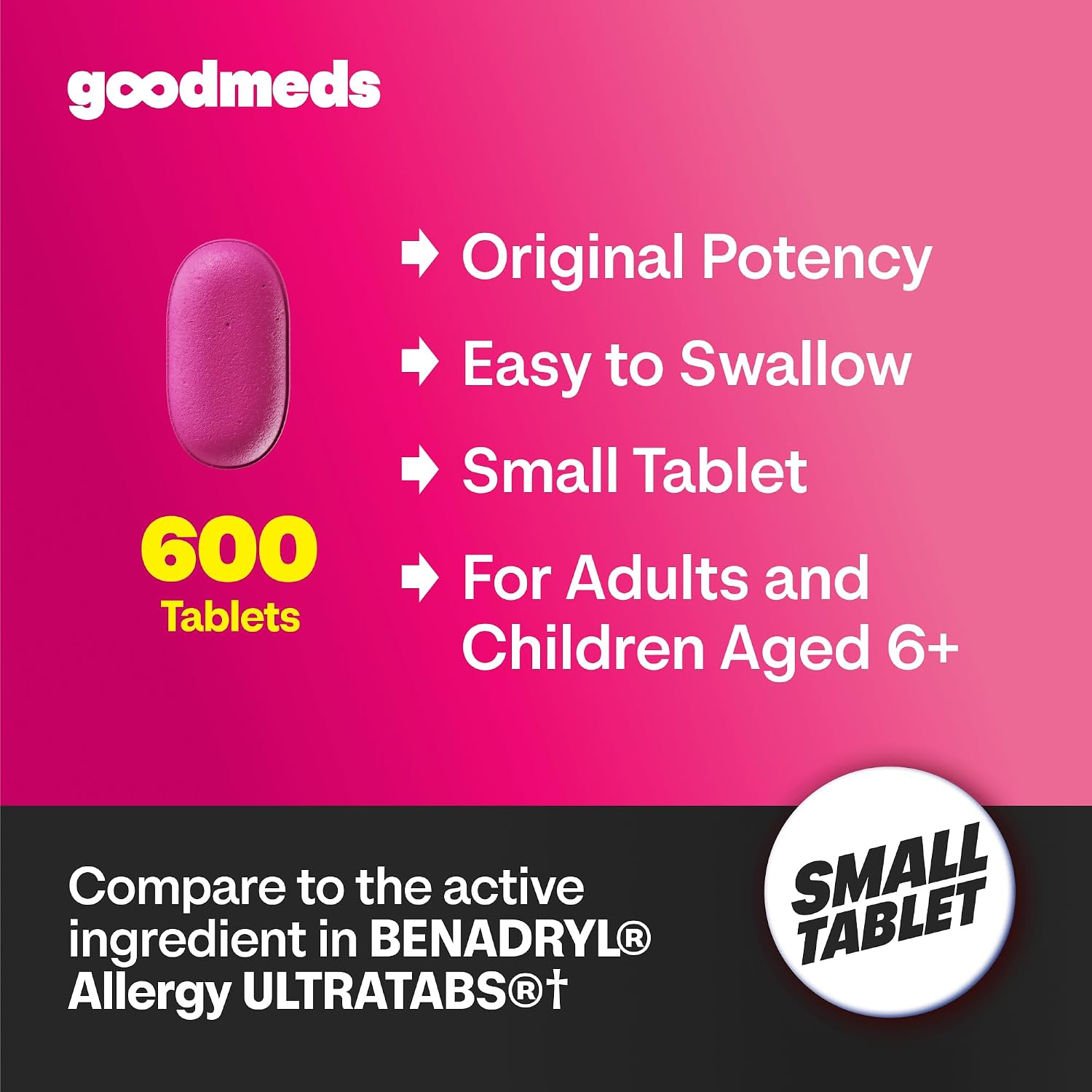 Allergy Medicine Antihistamine, Diphenhydramine HCl 25 mg | Children and Adults | Relieve Itchy Eyes, Runny Nose, Sneezing (25 mg, 600 Tablets) - Image 6