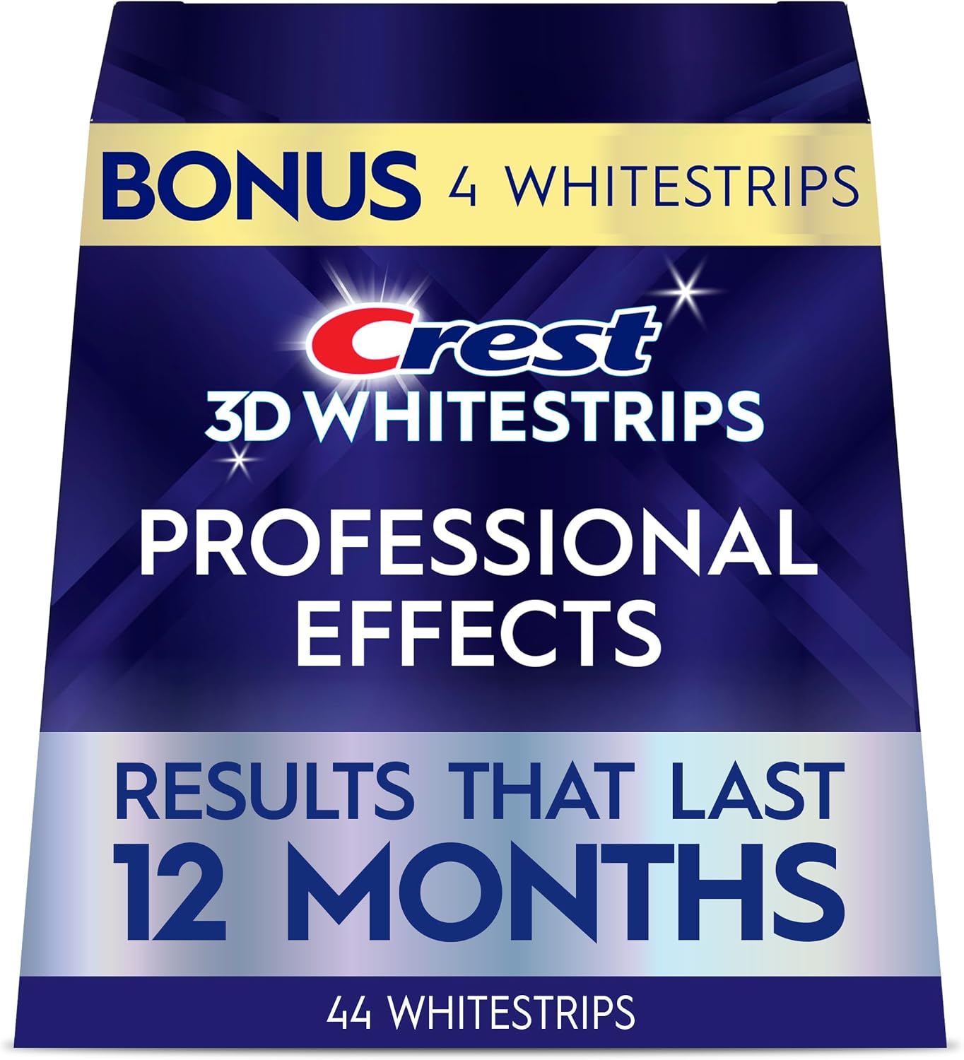 Crest Teeth Whitening Strips, Crest 3D Whitestrips Professional Effects, Enamel Safe Teeth Whitening Kit, 22 Treatments (44 Strips), Professional-Level Whitening, 19 Levels Whiter