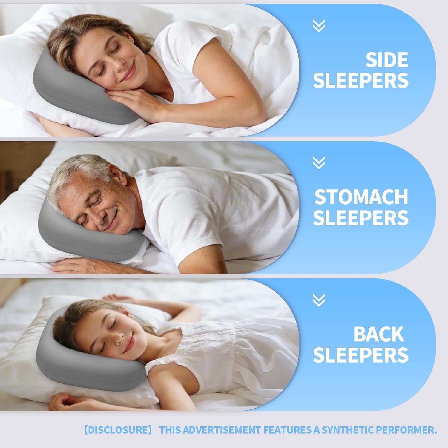 Ear Piercing Pillow with Memory Foam for Side Sleepers with Ear Hole, O-Shaped Side Sleeping Pillow for CNH, Ear Pain, Inflammation & Pressure Sores Ear Guard Pillow, Gray - Image 6