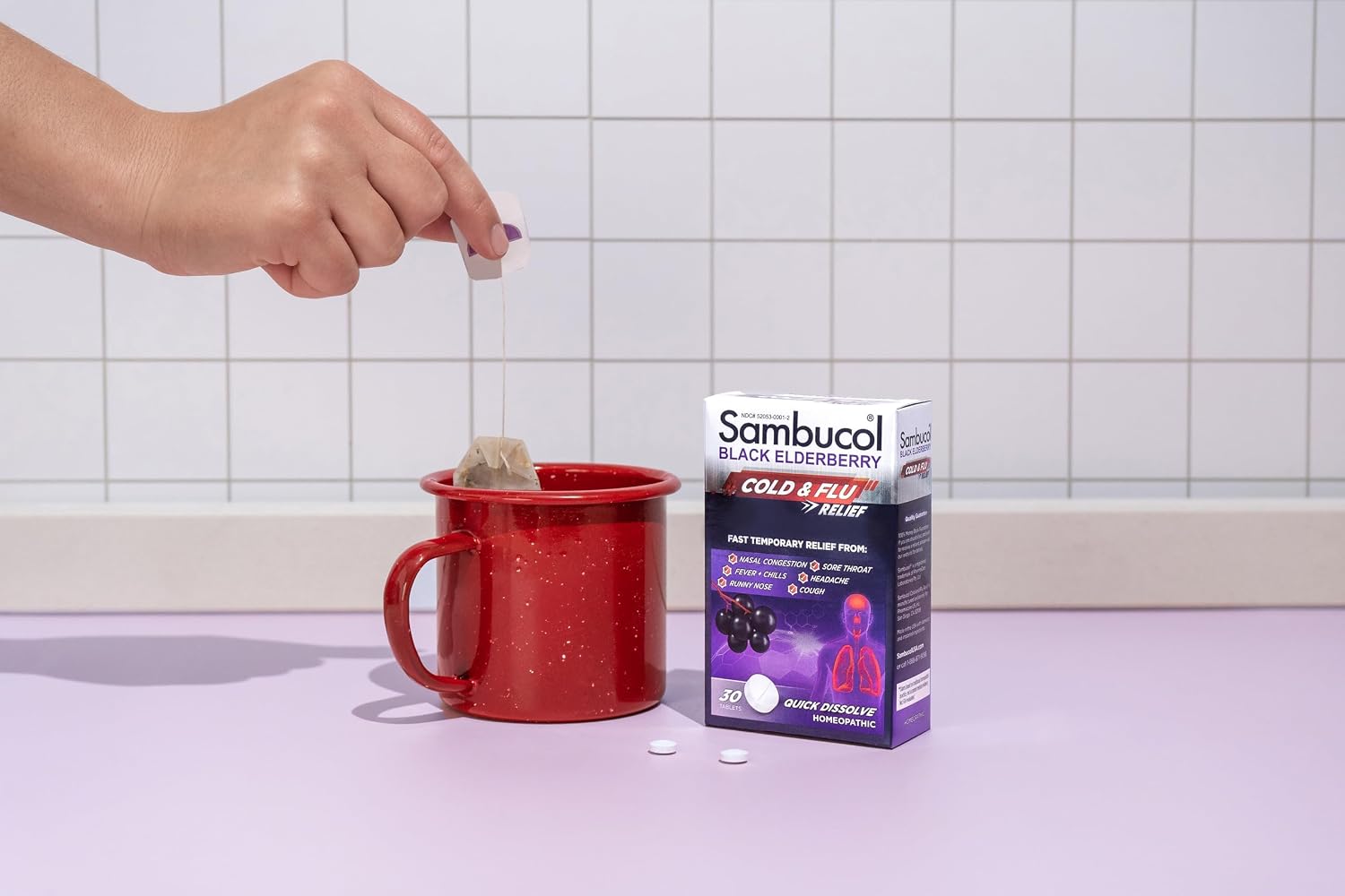 Sambucol Cold and Flu Relief Tablets - Quick-Dissolving - 30 Count | Homeopathic Black Elderberry Cold Medicine, Drowsy Free Remedy for Adults with Zinc, Flu Tablets for Men & Women - Image 7