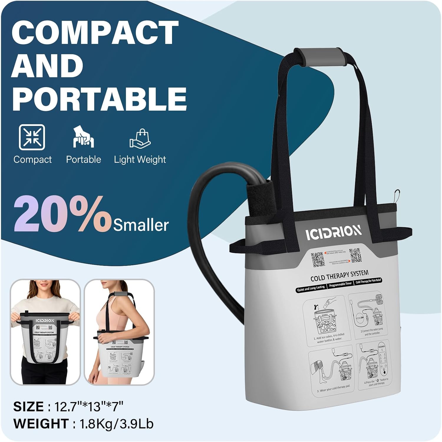 Ice Machine for Shoulder After Surgery, Programmable & Portable | FSA-HSA: Cold Therapy Machine for Shoulder Pain Relief, Quiet Cryotherapy System for RCR/rTSA, Sports Training & Home Use - Image 6