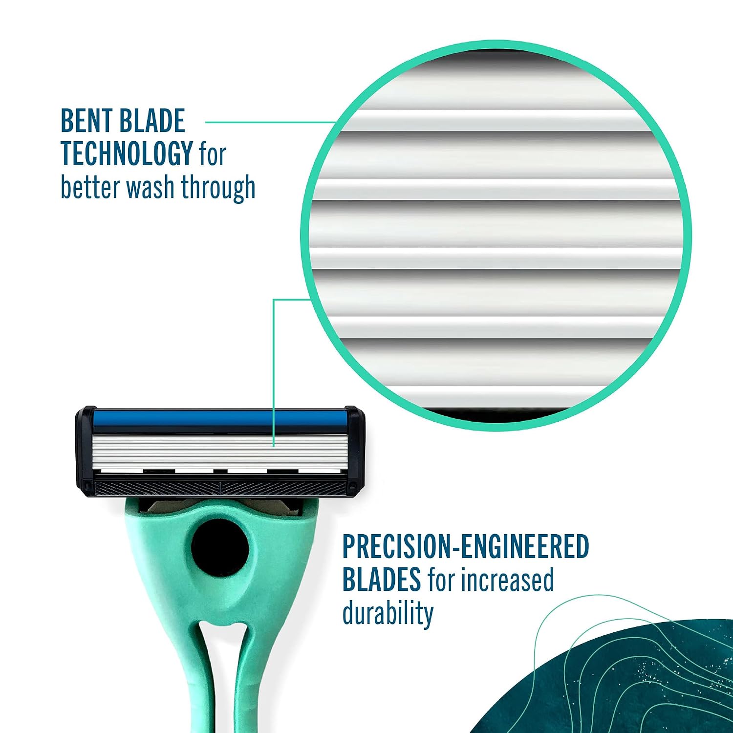 Preserve POPi Shave 5 Razor, Recycled Ocean Plastic Handle, Neptune Green | Includes 5-Blade Cartridge; Vitamin E Lubricating Strip; Ergonomic Grip; For Men & Women; Cruelty-Free - Image 7