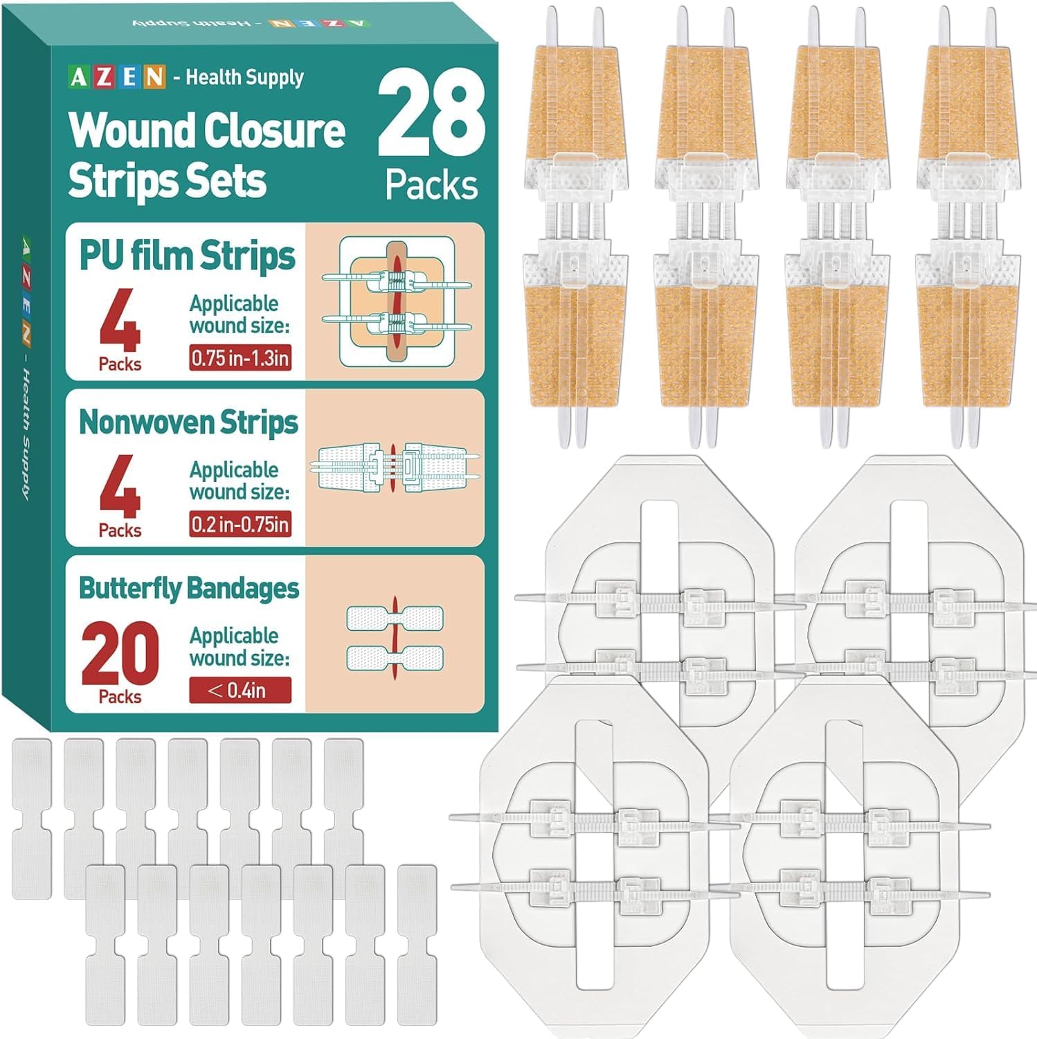 AZEN 28 Pack Wound Closure Strips, ...