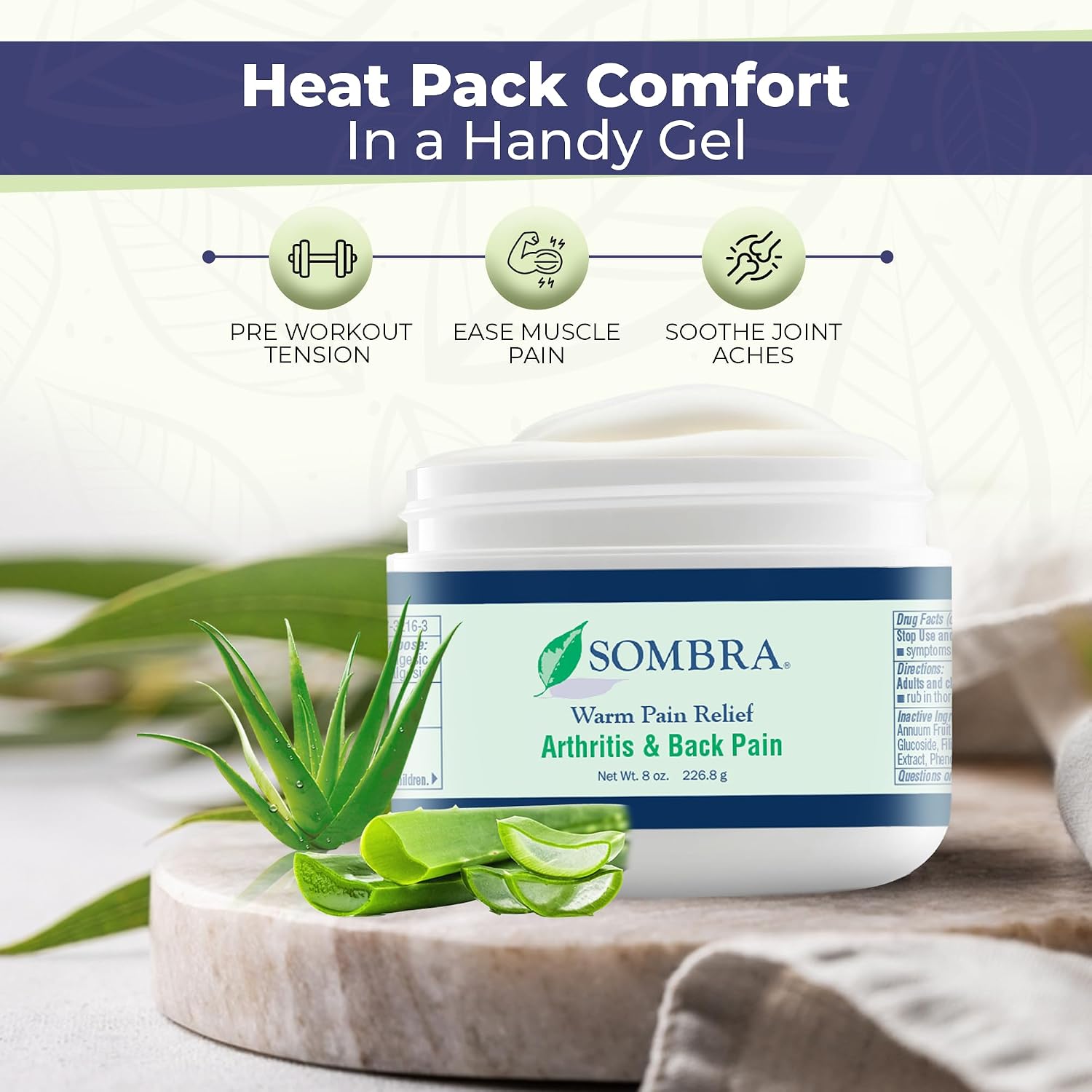 Sombra Warm Pain Relief 8 oz Jar for Arthritis, Back Pain & Pre-Exercise | For Arthritis Chronic Pain Pre-Workout Rub Vegan Formula Free of Artificial Fragrances, Dyes, NSAIDs, Wax, Petroleum, Alcohol - Image 2