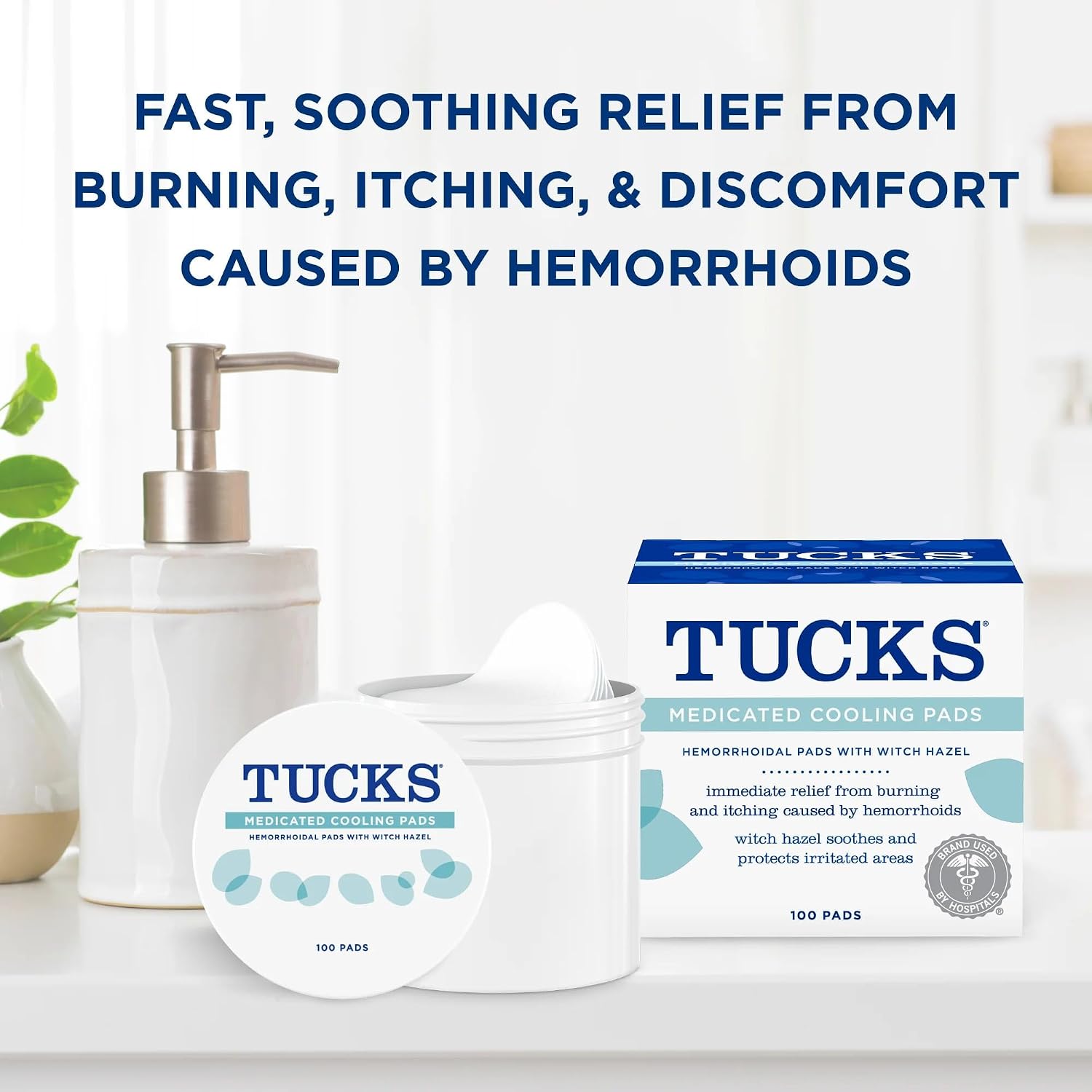 TUCKS Medicated Cooling Pads, 100 Count – Hemorrhoid Pads with Witch Hazel, Cleanses Sensitive Areas, Protects from Irritation, Hemorrhoid Treatment, Medicated Pads Used by Hospitals - Image 4