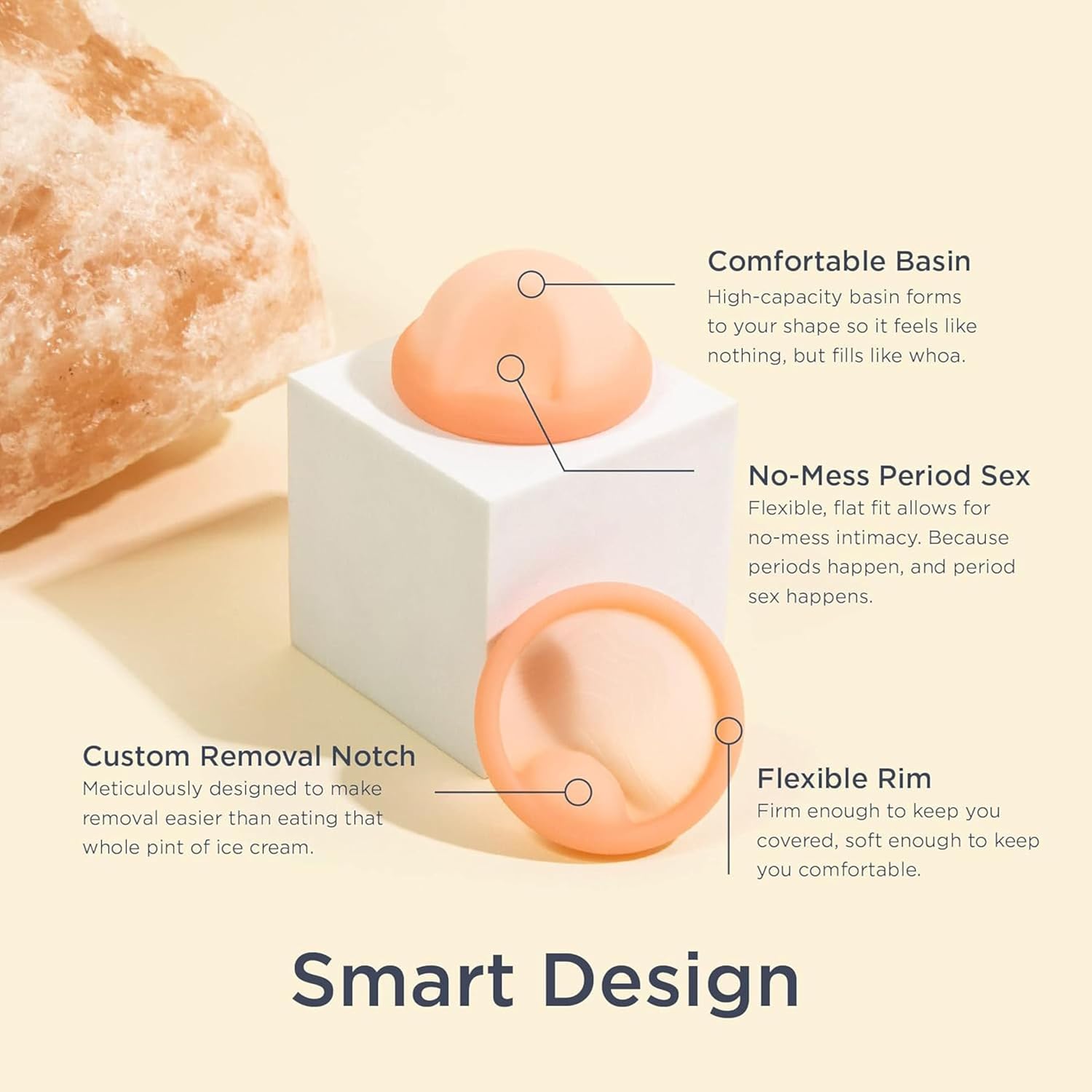 Saalt Menstrual Disc, Reusable Medical-Grade Silicone Period Disc | Removal Notch, Tampon Alternative, Leak-Free Protection Up to 12 Hours, Made in USA, Lasts 10 Years, Coral, Regular - Image 3