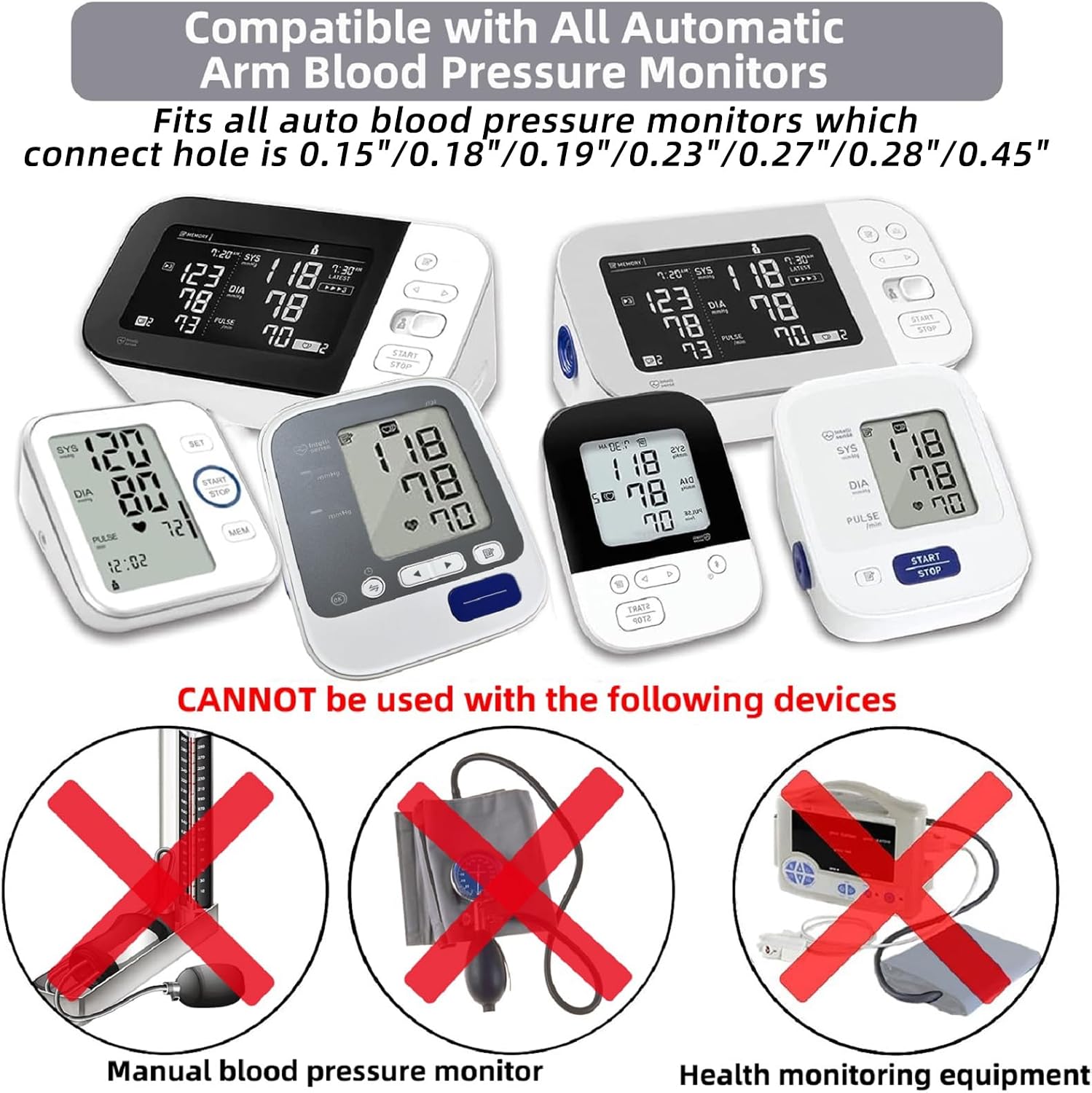 Alcarefam XXXL Blood Pressure Cuff, 9”-26” (22-66CM) Extra Large Cuff Compatible with Omron BP Monitor, Replacement XXX-Large Cuff for Adult Big ARM, with 7 Connectors - Image 3