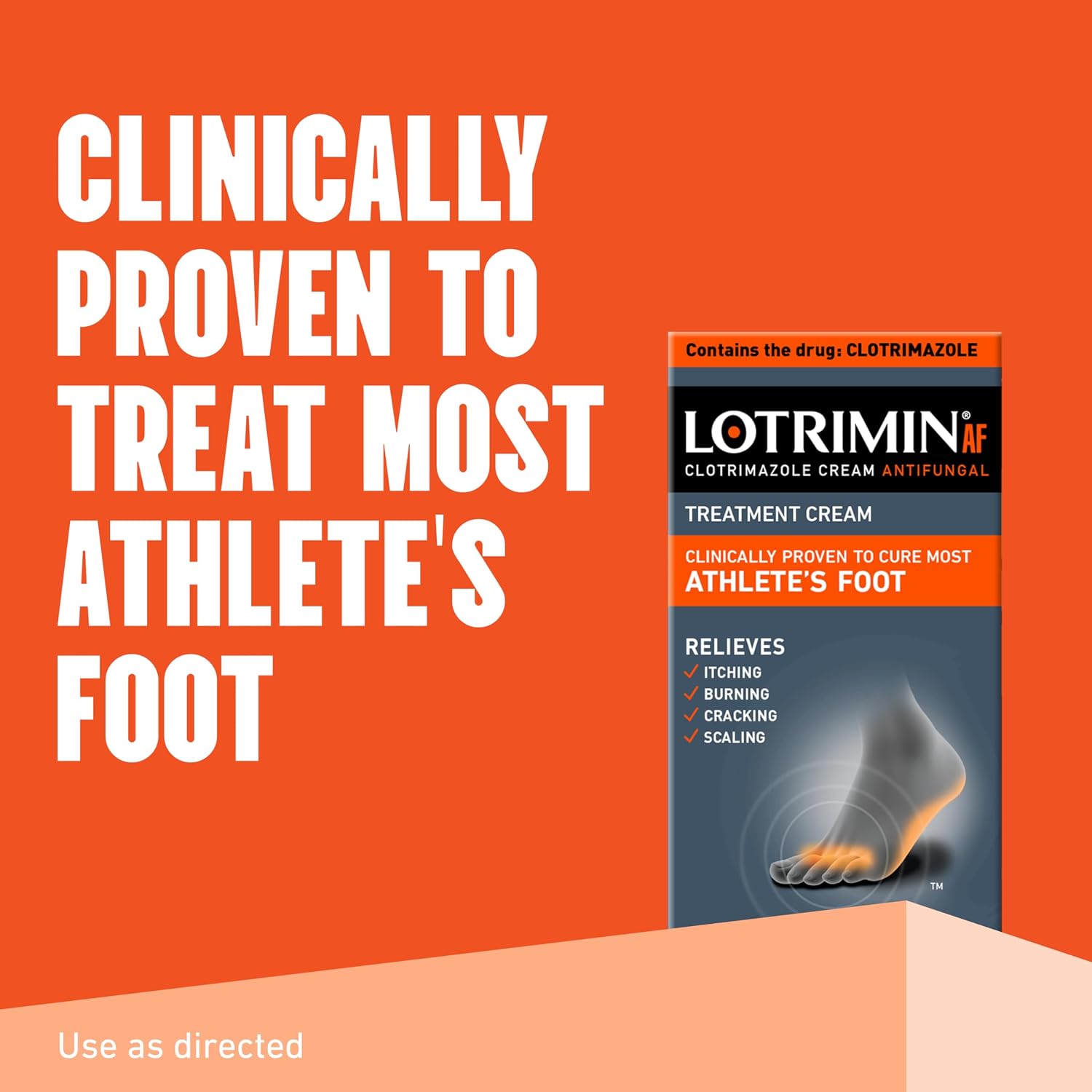 Lotrimin® AF Cream, Athlete's Foot 1% Clotrimazole Antifungal Cream Treatment, Clinically Proven Effective, 1.1 Ounce (New Look) - Image 2