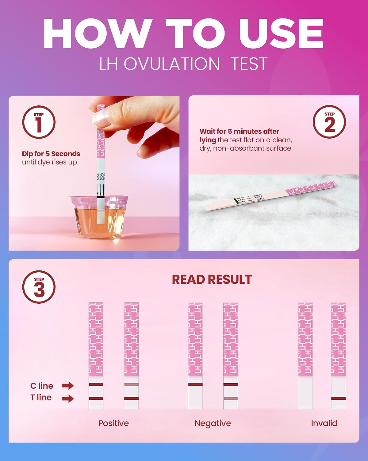 Pelvana Ovulation Test Strips Easy at-Home Fertility Testing Kit (30 Tests) | Identify Peak Fertility Days for a Greater Chance at Conception, 30 LH Ovulation Tests for Women Trying to Conceive Naturally - Image 5