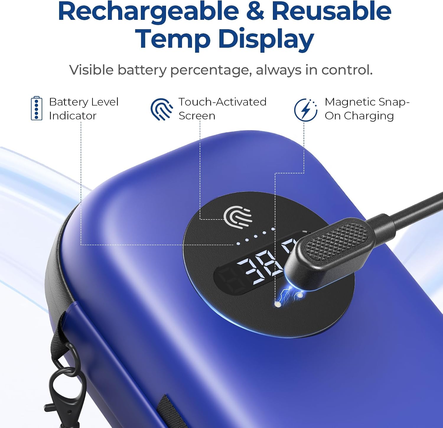 AUVON Insulin Cooler Travel Case with Rechargeable Temp Display, Insulin Pen Cooler Travel Case with 2 x 160g TSA Approved Ice Packs, Waterproof Insulated Cooler Bag for Daily Use & Trip - Image 2