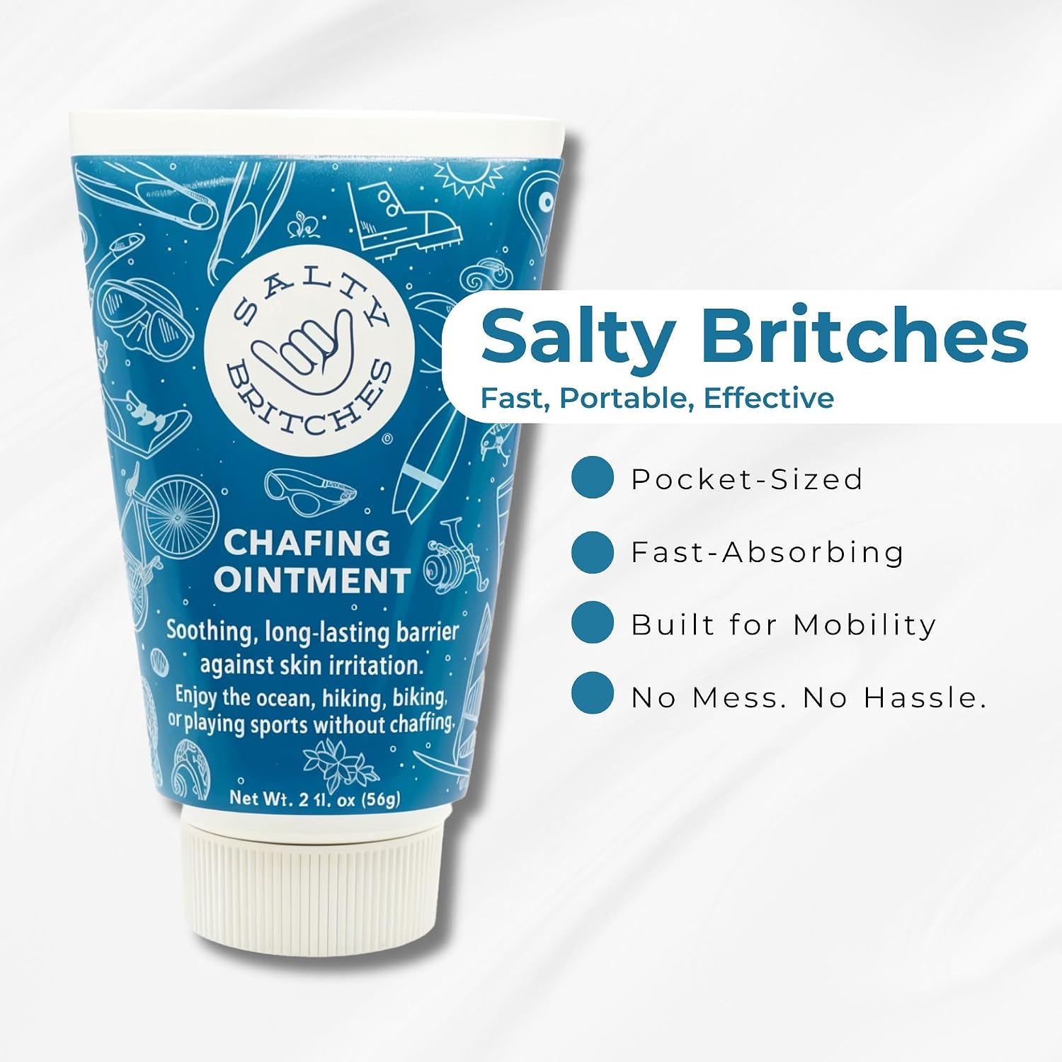 Salty Britches Waterproof Anti Chafing Ointment, Chafing Gel, Half Marathon Essentials, Anti-Chafe, Military Gear Essential, Running Essentials, Gifts for Runners - Rose Scented - 1pk - Image 7