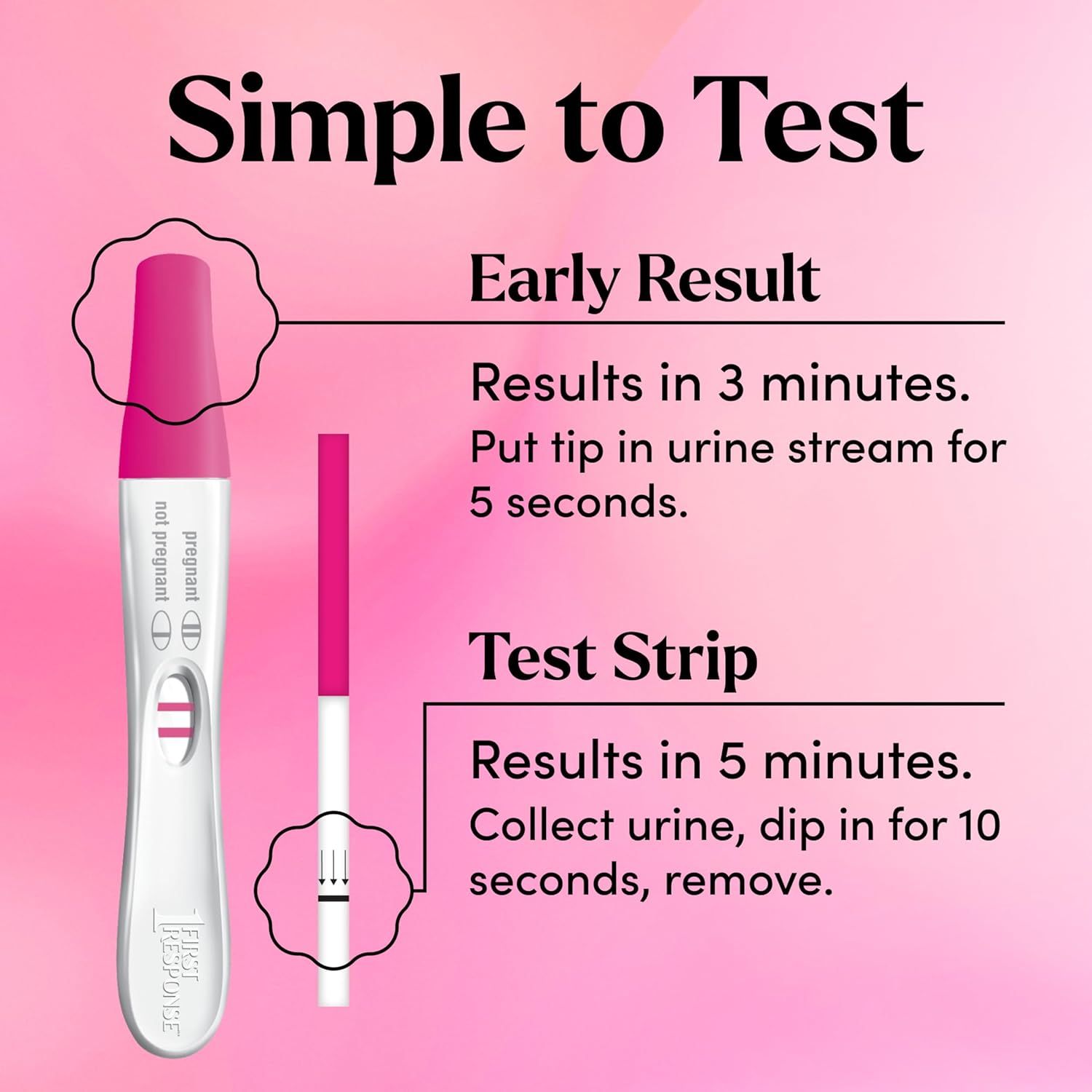 FIRST RESPONSE Comfort Check Pregnancy Test, 8 Count, Pink & White | Test As Early As 6 Days*, Over 99% Accurate*, Early Pregnancy Detection, Answers In Minutes, Trusted For 30 Years - Image 4