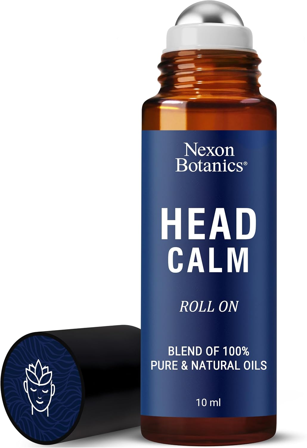 Head Calm Essential Oil Roll-On 10 ml for Migraine & Headache Relief | Soothing Essential Oil Roller Ball Blended with Pure & Natural Essential Oils - Nexon Botanics