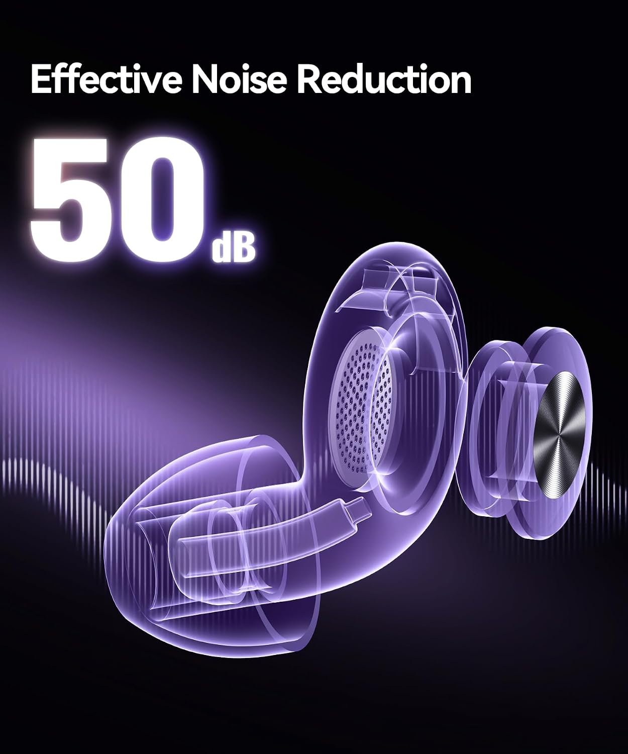 Ear Plugs for Sleeping 50dB Earplugs Noise Cancelling Ear Plugs for Noise Reduction Concerts Soft Reusable Silicone Earplugs for Snoring Side Sleepers Shooting Airplanes with 7 Eartips Case - Image 2