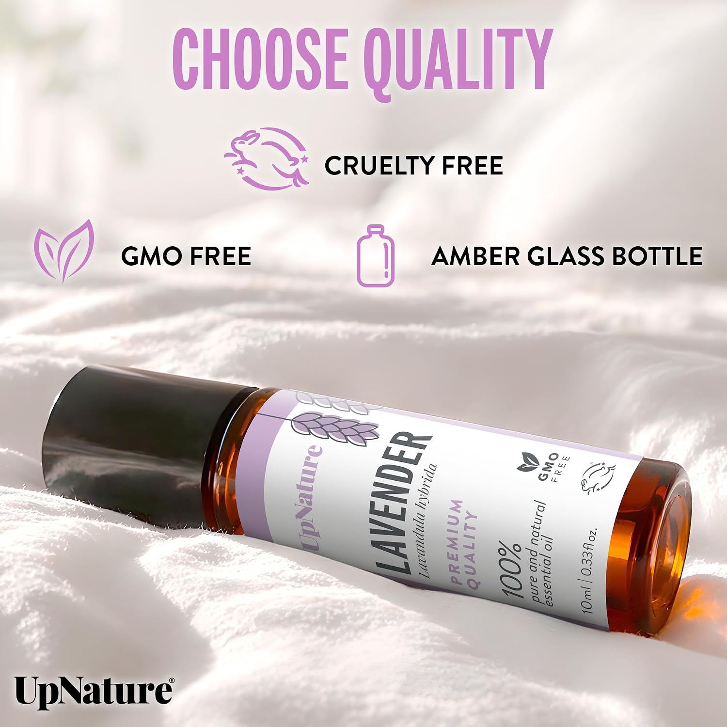 UpNature Lavender Essential Oil Roll On - 100% Natural, for Sleep & Skin | Calming lavender roll-on. Dab on wrists, neck or temples for a relaxing bedtime ritual - perfect for your purse or travel - Image 6