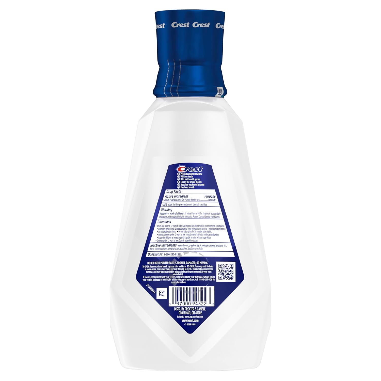 Crest Pro-Health Advanced Mouthwash, Alcohol Free, Extra Whitening, Energizing Mint Flavor, 946 mL (32 fl oz) - Image 12