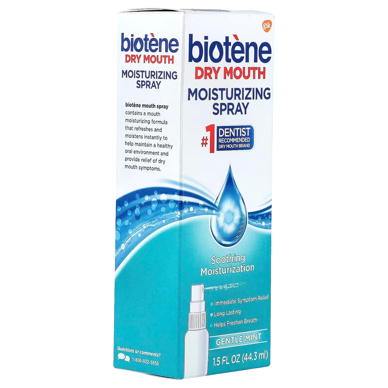 Biotene Gentle Mint Moisturizing Mouth Spray, Sugar-Free, for Dry Mouth and Fresh Breath, 1.5 Fl Oz (Pack of 3) - Image 2